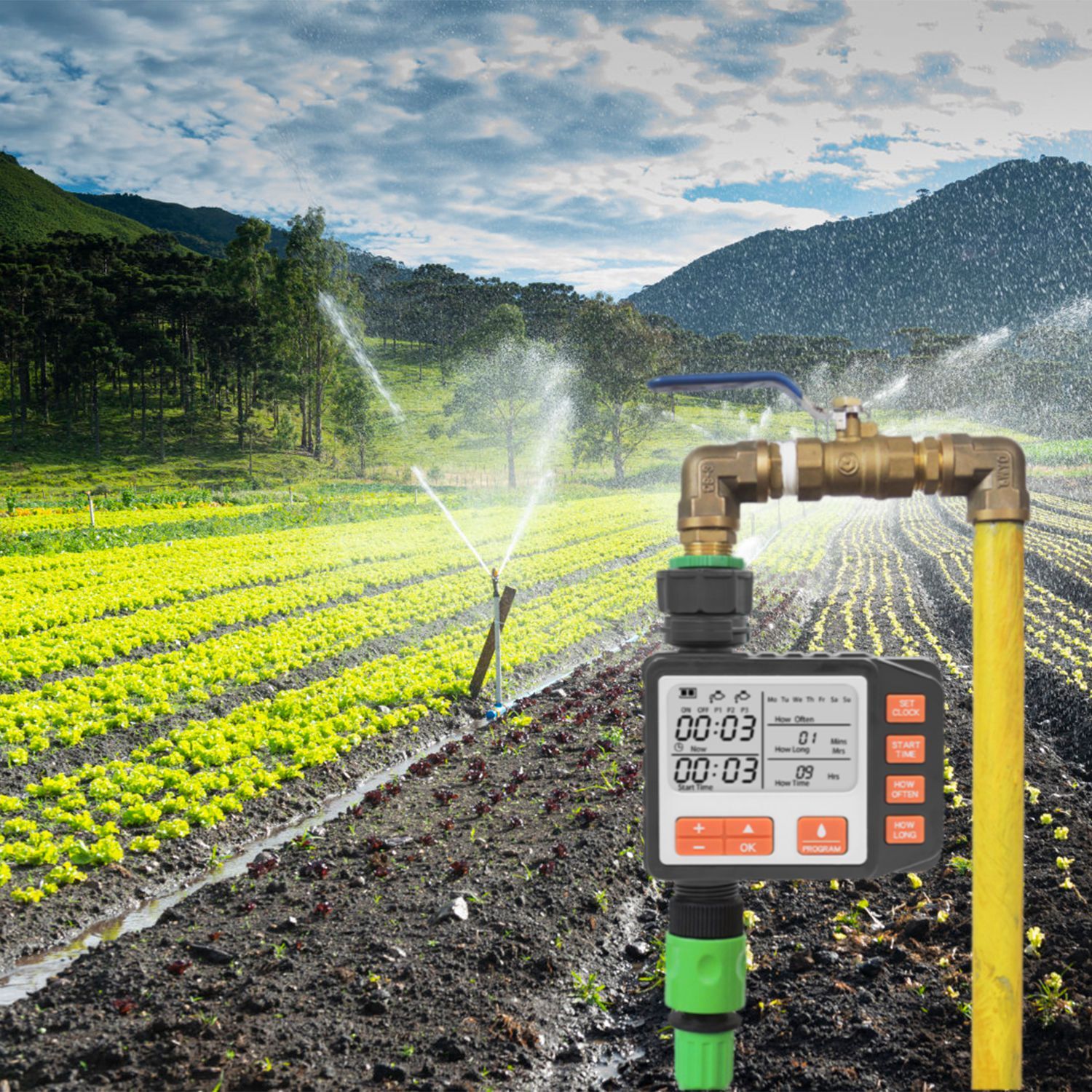 Automatic & Manual Watering Timer Garden Programmable Sprinkler Control Outdoor