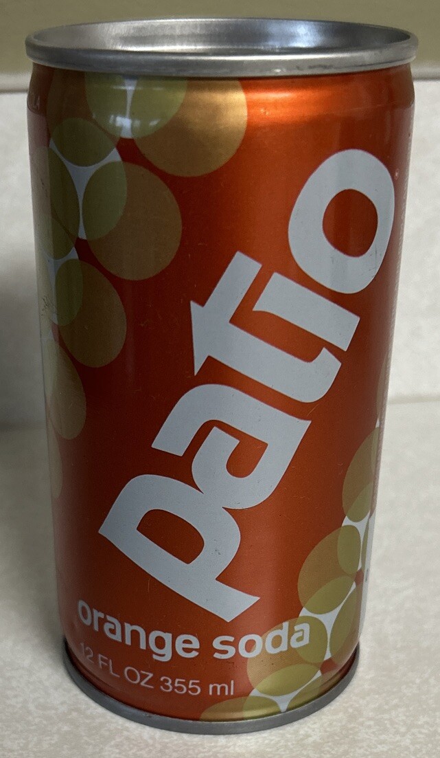 Vintage PATIO Orange 12 Oz. Empty Steel Soda Can