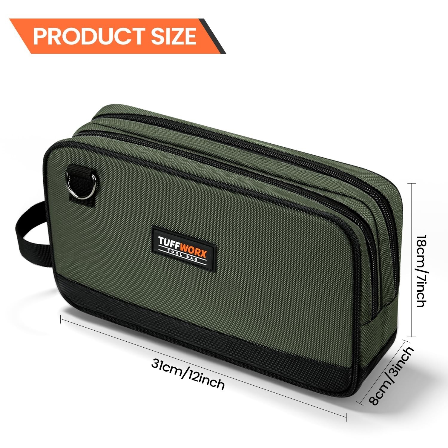 Tool Bag, Dual Compartment Storage Pouch (Gray) Gray