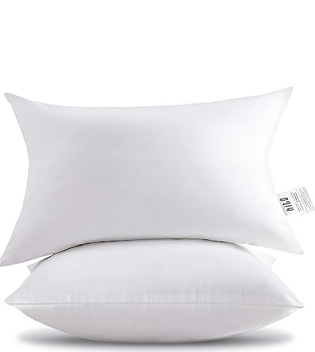 12x20 Pillow Inserts (Set of 2)- 100% Cotton 12x20 Inch (Pack of 2) White