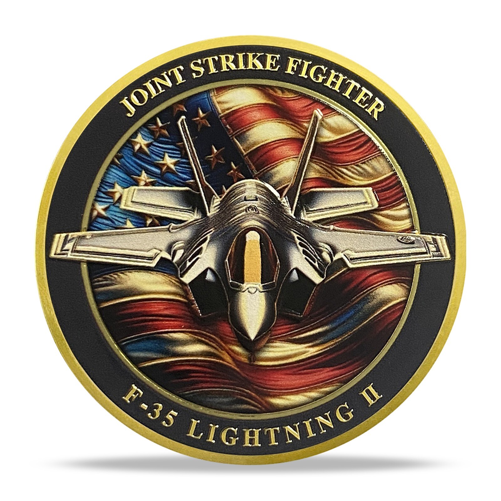Cool Air Force F-35 Fighter Jet Badge Military Challenge Coin Airman Collectible