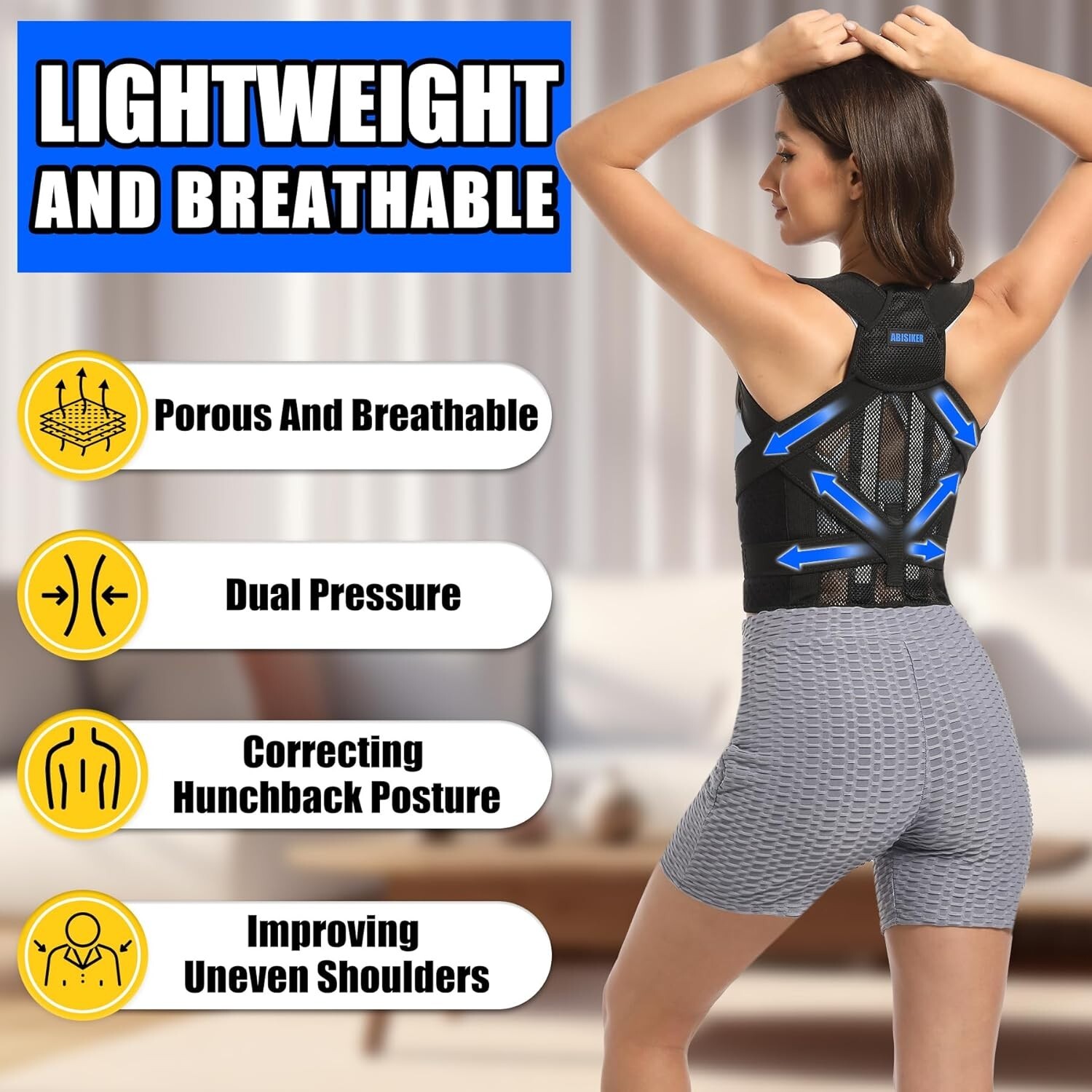Adjustable Posture Corrector Low Back Support Shoulder Brace Belt for Men Women