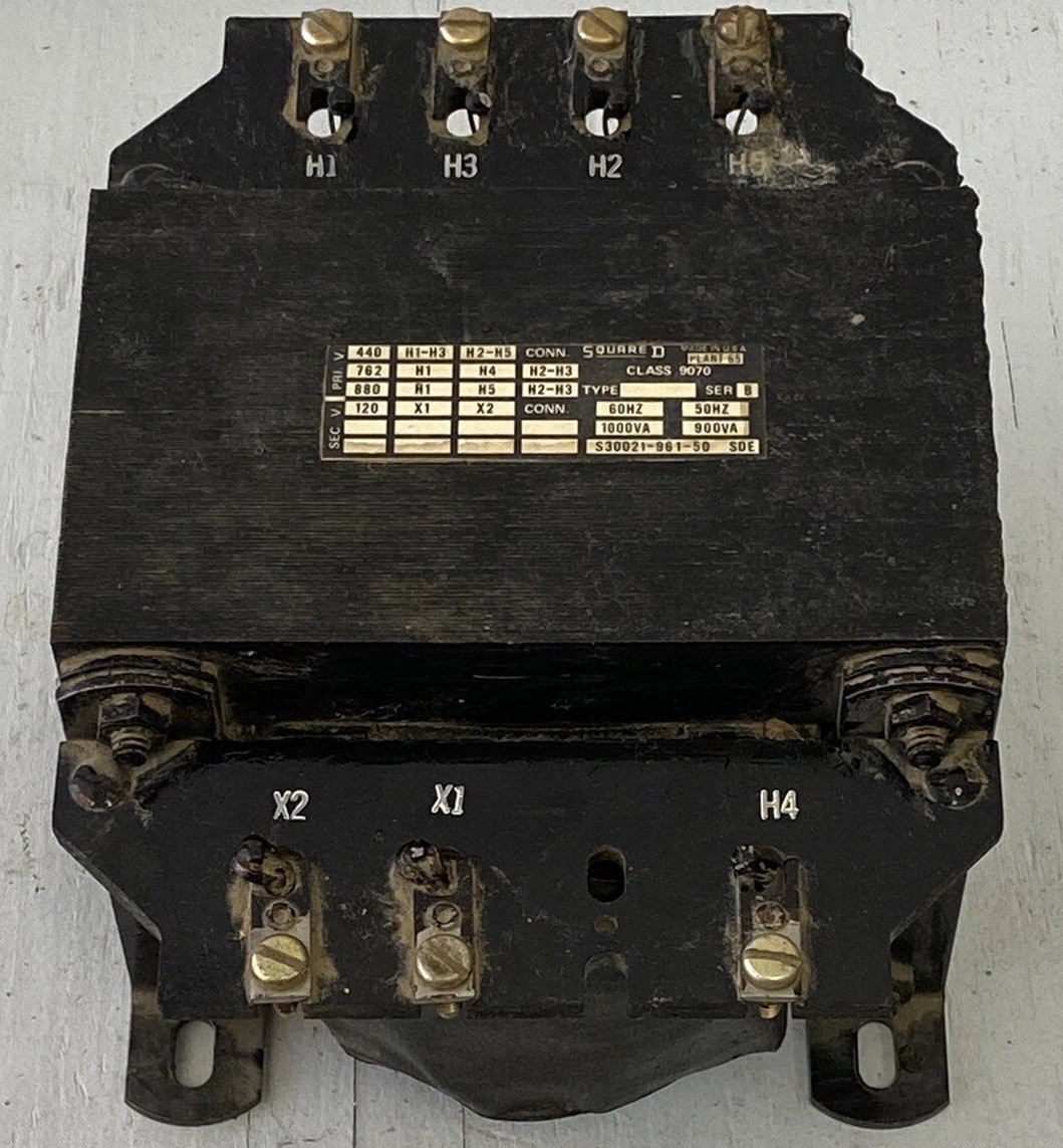 Square D 9070 EO-61 Type EO Control Transformer 0.75kVA 240/480V to 120V NOB