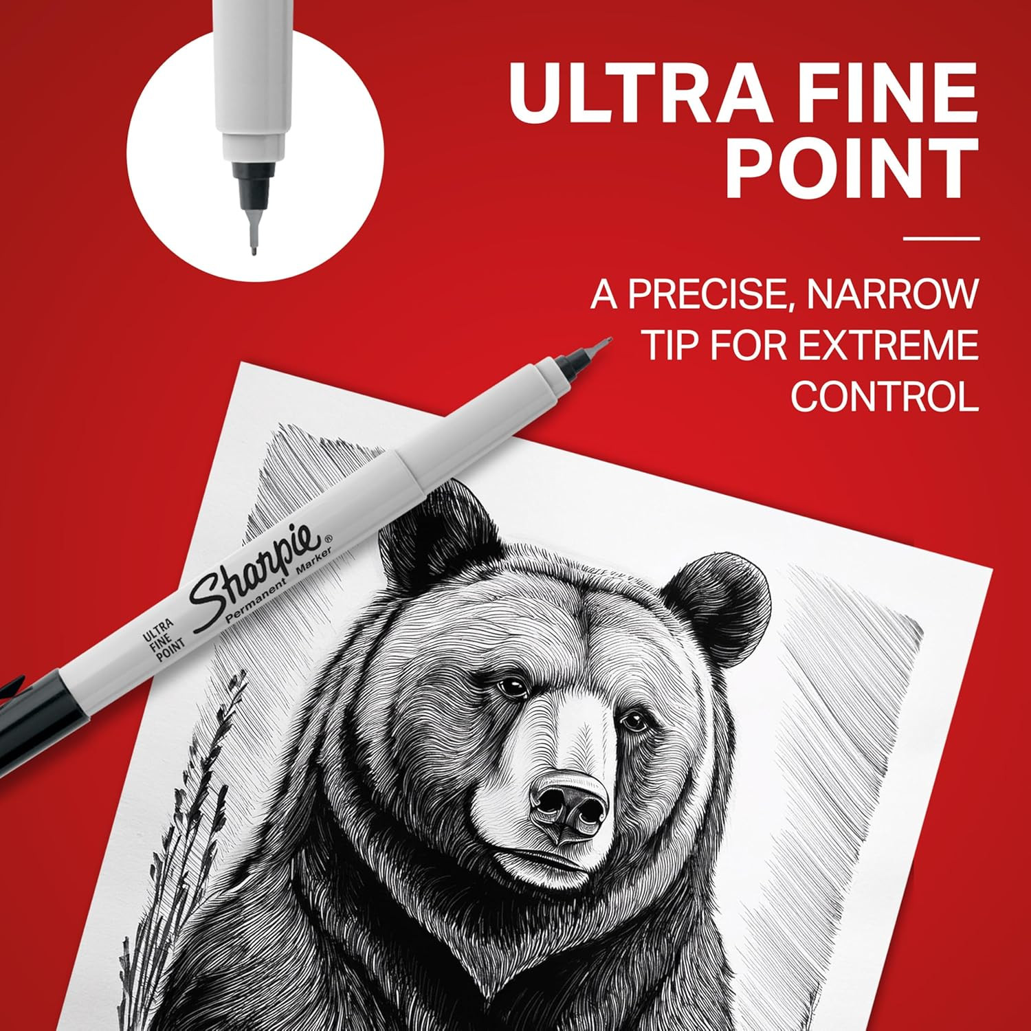 Retractable Permanent Markers, Ultra Fine Point, Black, 2 Count