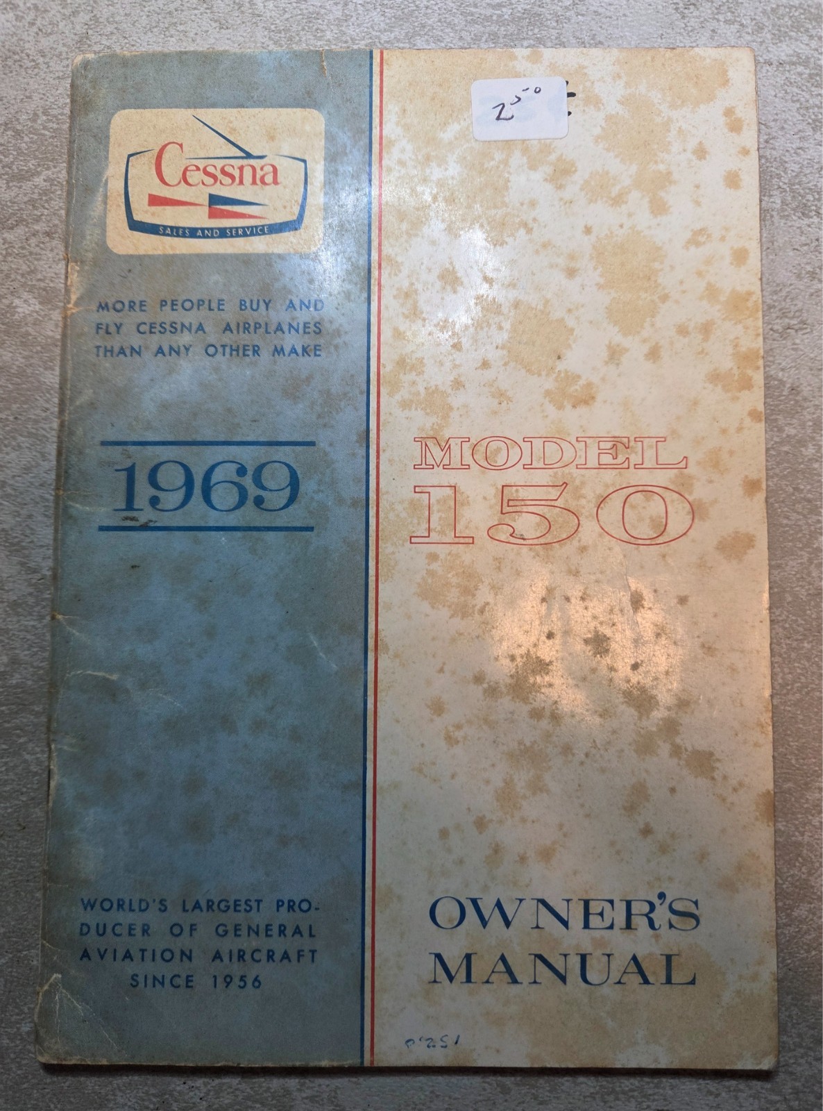 1969 Cessna Model 150 Airplane Owner's Manual - D624-13 Printed 10/1969