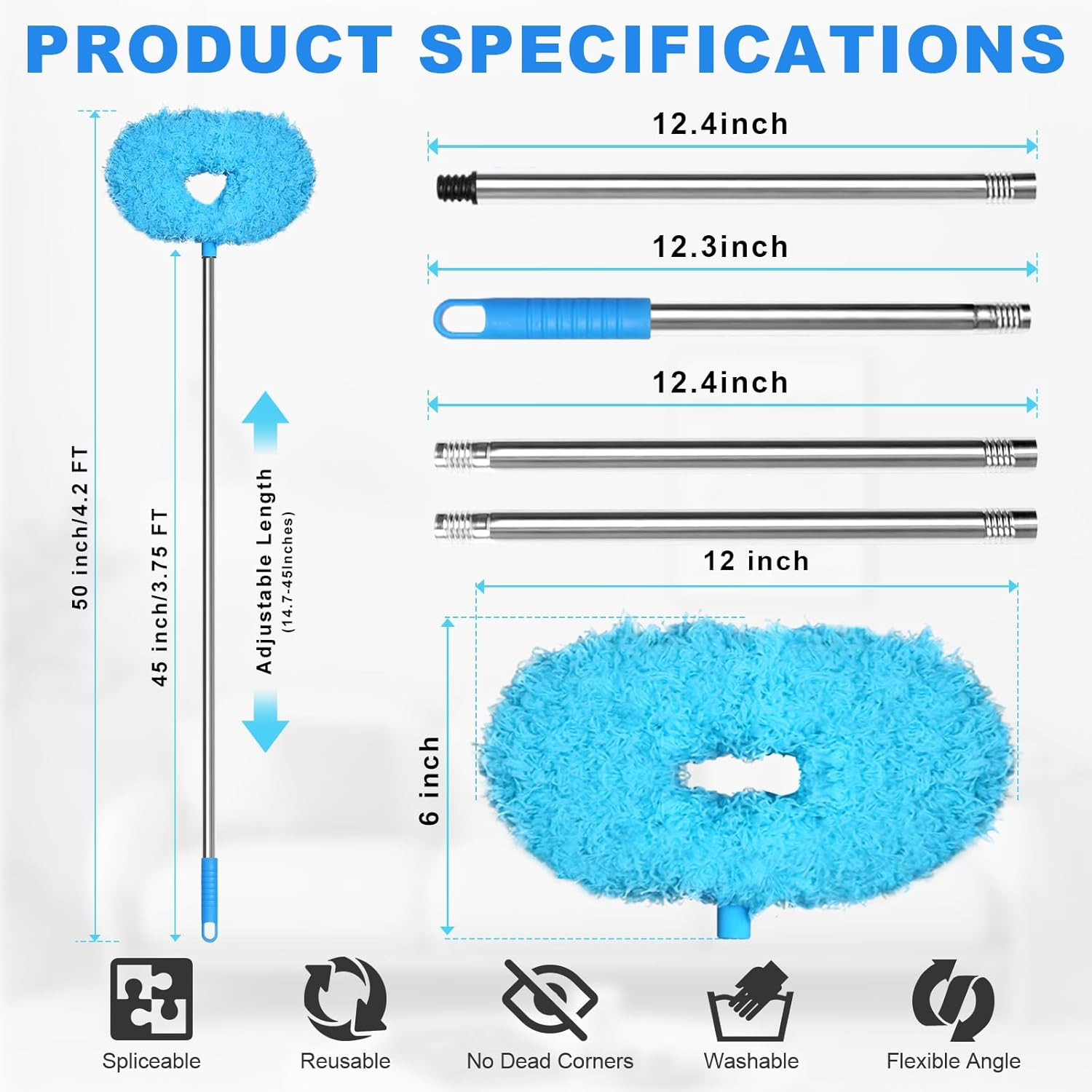 Ceiling Fan Cleaner Duster Adjustable Duster with Extension Pole Dusters