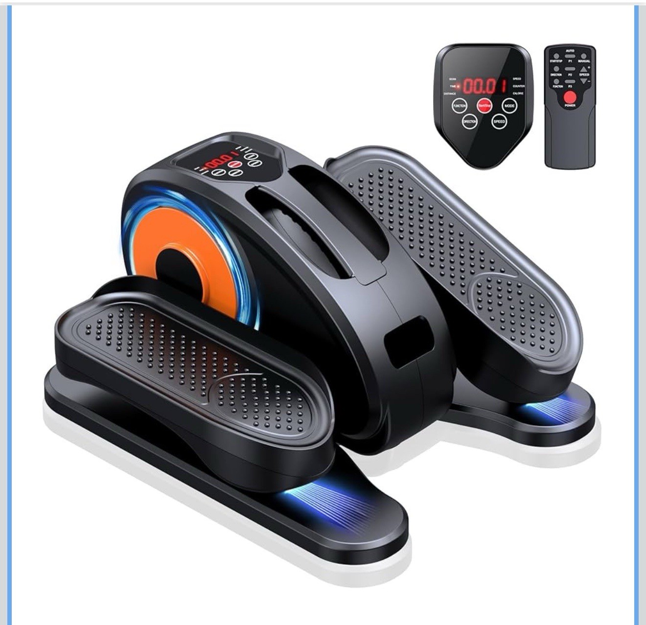 Under Desk Elliptical Machine Exerciser 12 Adjustable Settings, & Remote Control