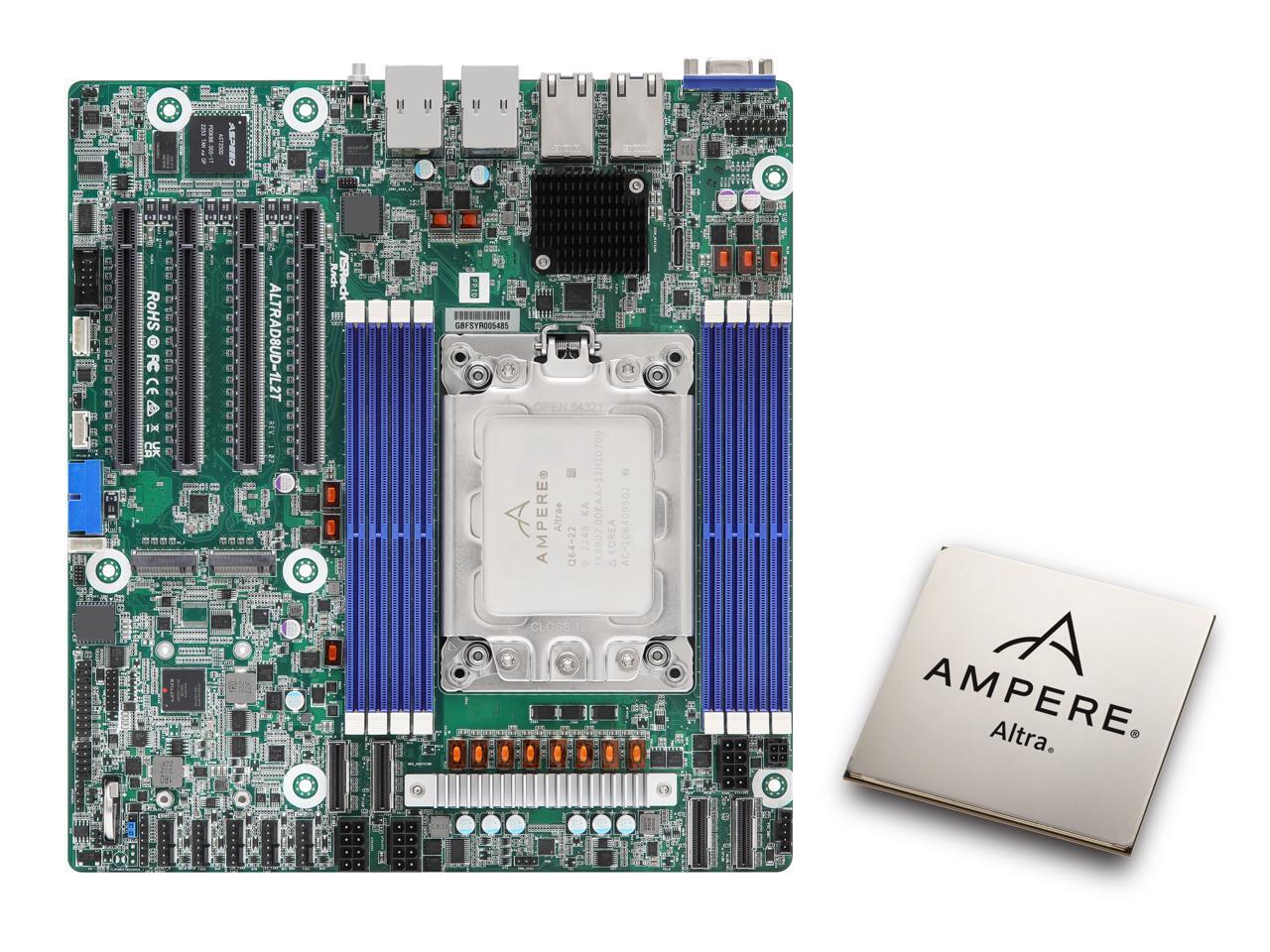 Asrock Rack Bundle Deep MicroATX Server Motherboard Single Socket w/ Ampere A...