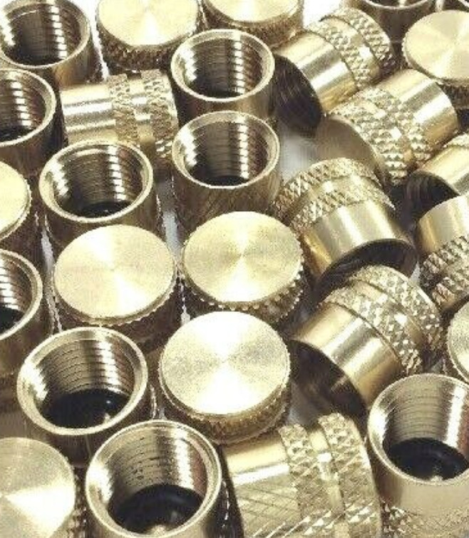 50 Pack 1/4 inch Brass Flare Cap for hvac access ports - Has rubber gasket seal