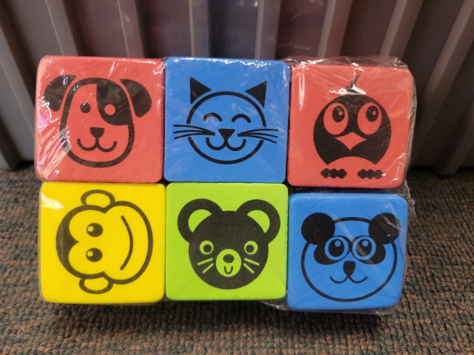 Flipside Magnetic Dry Erase Erasers, Animals, 2 x 2 Inches, Set of 12 Pieces