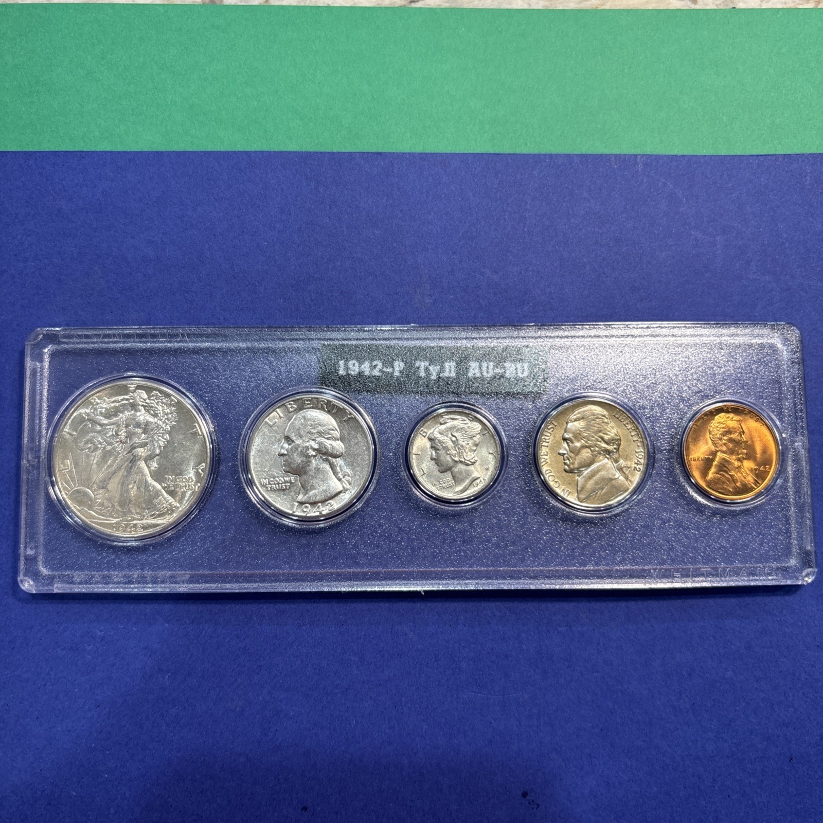 1942-P Ty. II AU-BU US Mint Set Nice High Quality Coins BU Dime Nickel & Penny!