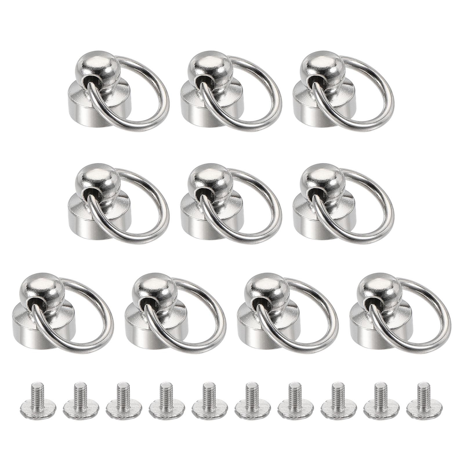 9x9.3mm Pull Ring Rivets Studs Round Head for DIY Brass Silver Tone 20pcs