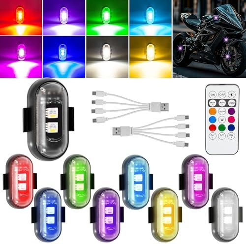 Wireless LED Strobe Lights - 8 Pack Emergency Warning Lights with Remote