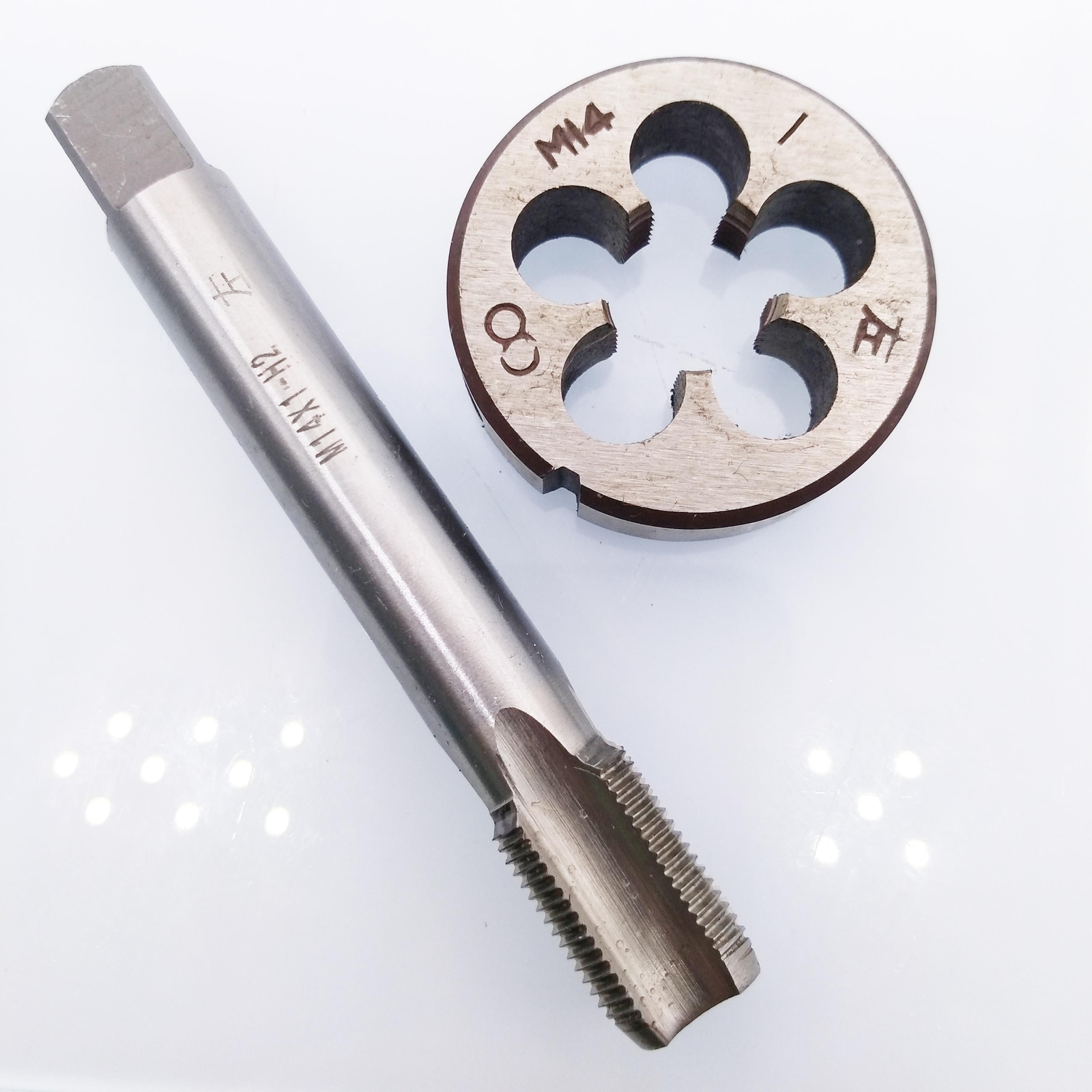 HSS M14 x 1mm Tap & M14 x 1.0mm Die Metric Thread Left Hand