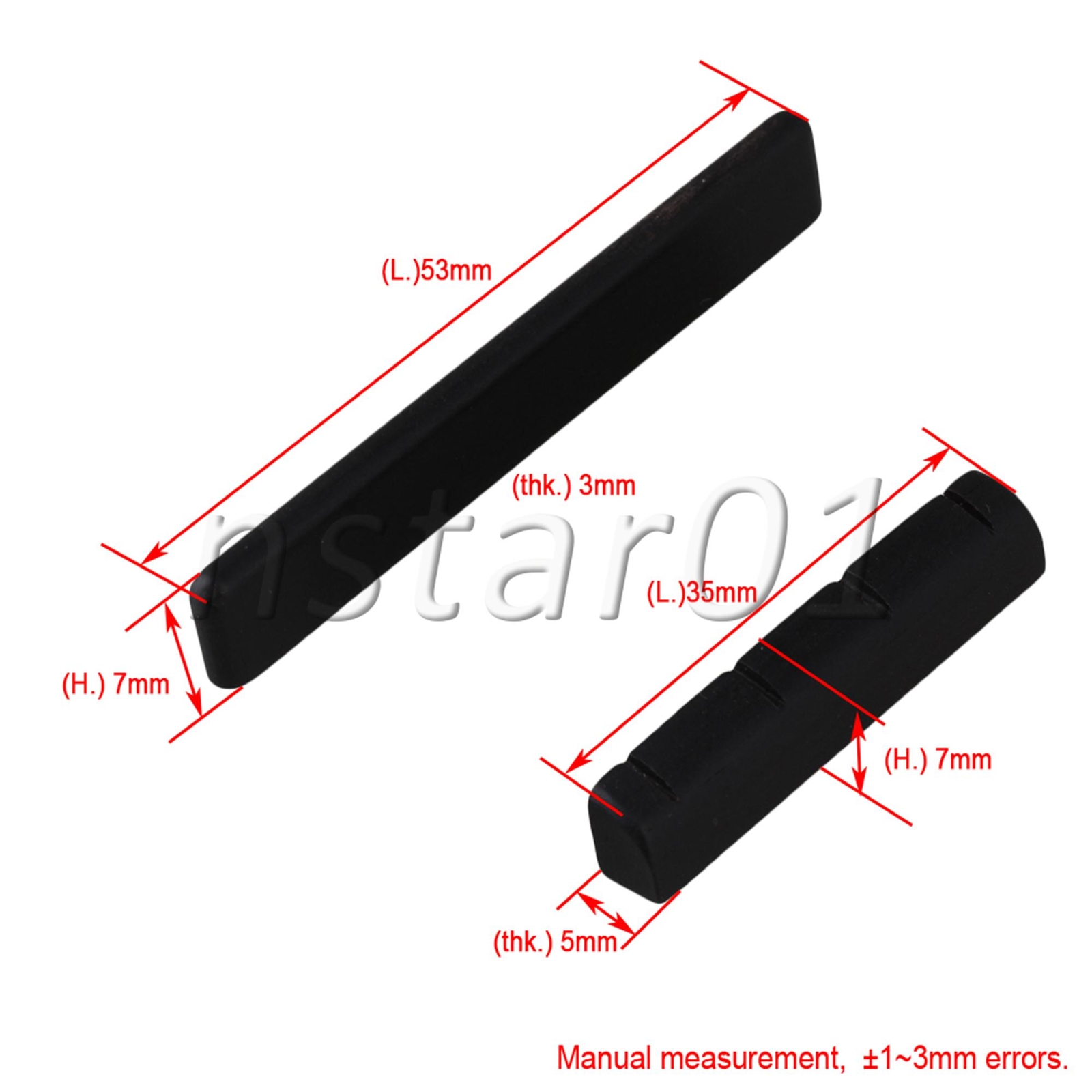 6pcs Ukulele Nut/Saddle Ebony Wood For 4 String Guitar Back