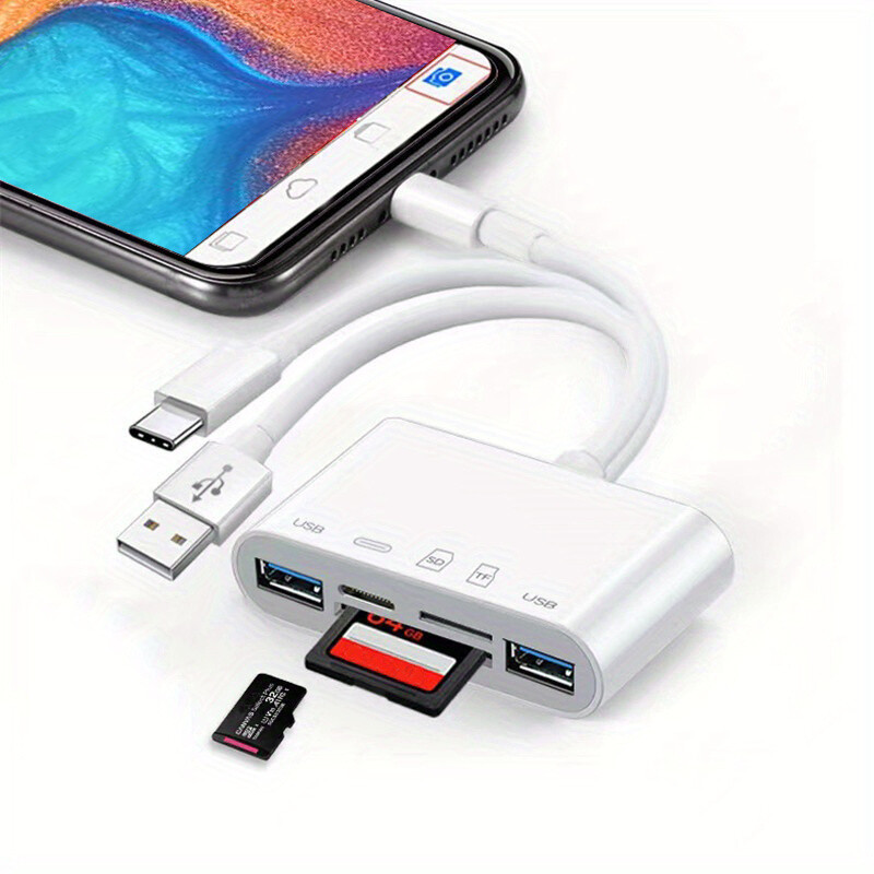 5-in-1 Memory Card Reader, USB OTG Adapter & SD Card Reader for iPhone/Android