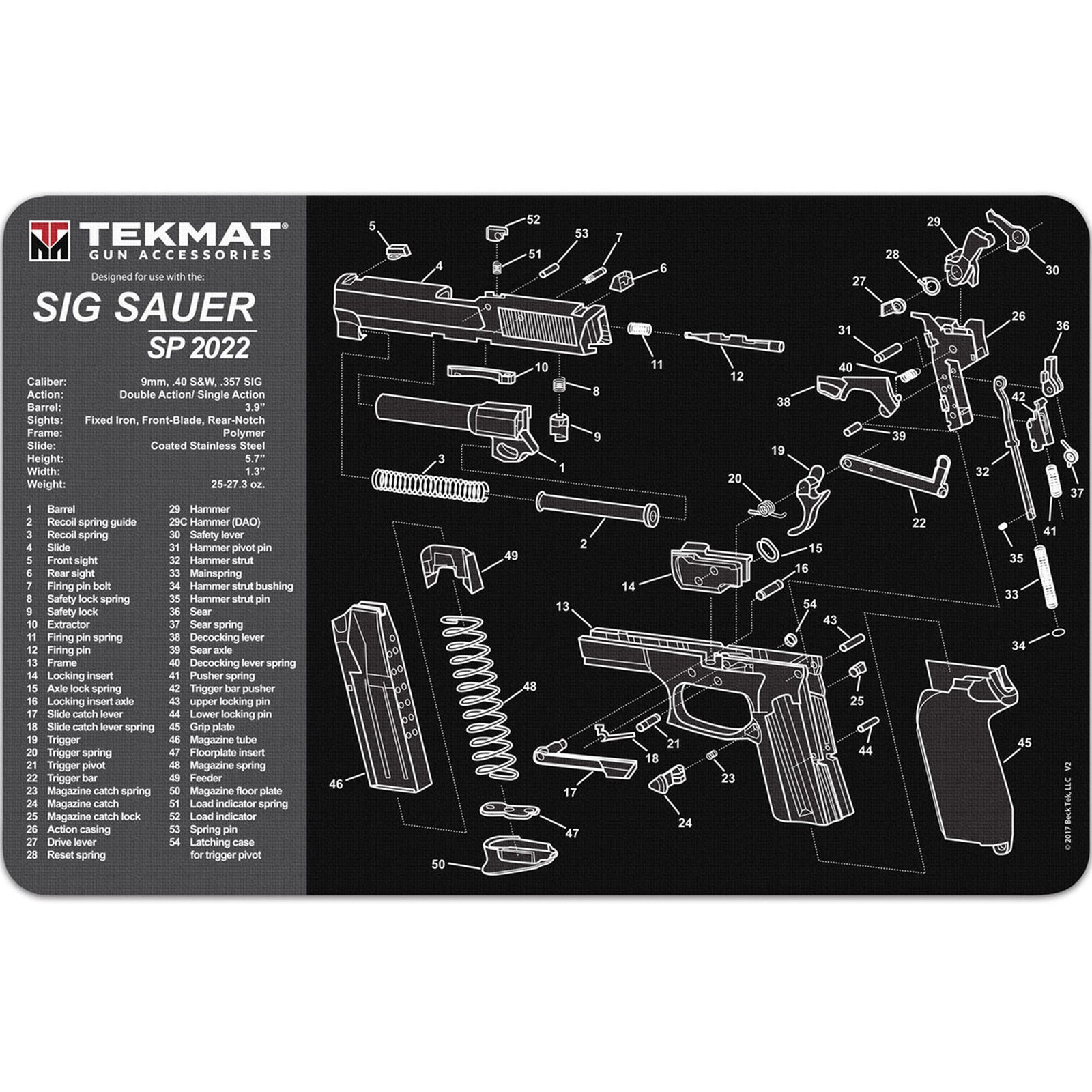TekMat Original Gun Cleaning Mat - 17" X 11" - Sig Sauer SP2022