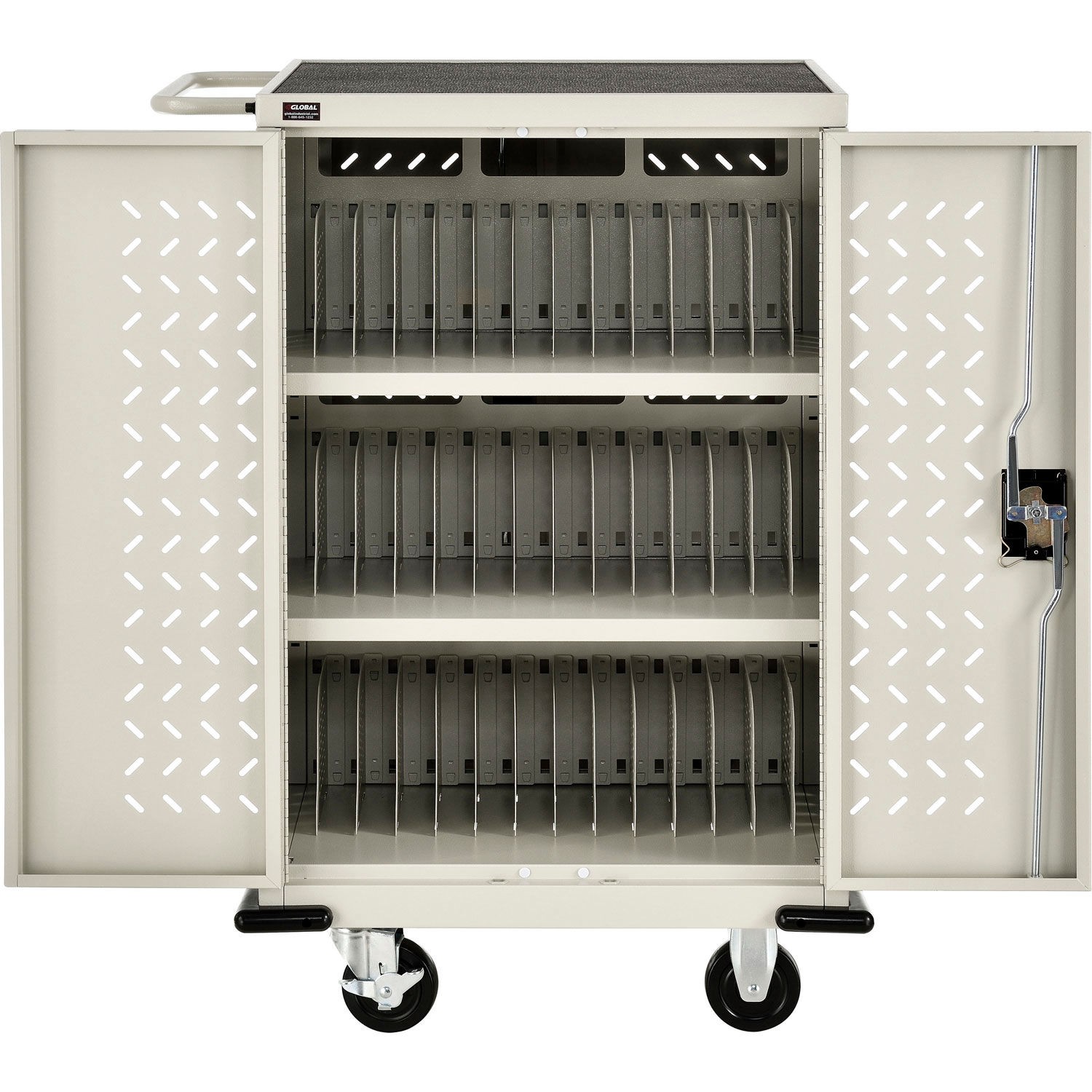 Mobile Storage Charging Cart 36 Tablet Device Capacity Putty Assembled