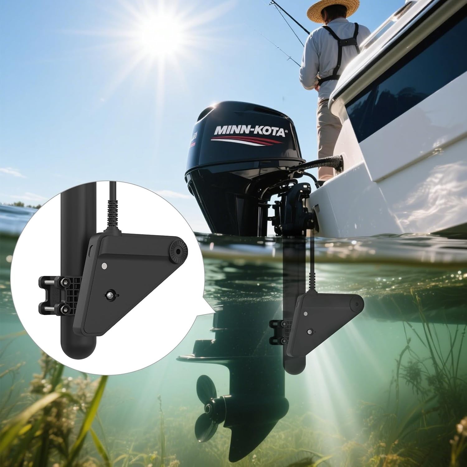 Transducer Mount Pole Mount Compatible with Lowrance Eagle Eye 9, Adjustable ...