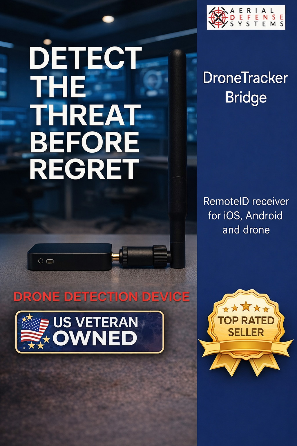 Drone and Pilot Detection Device –Handheld Remote ID Receiver for iOS & Android