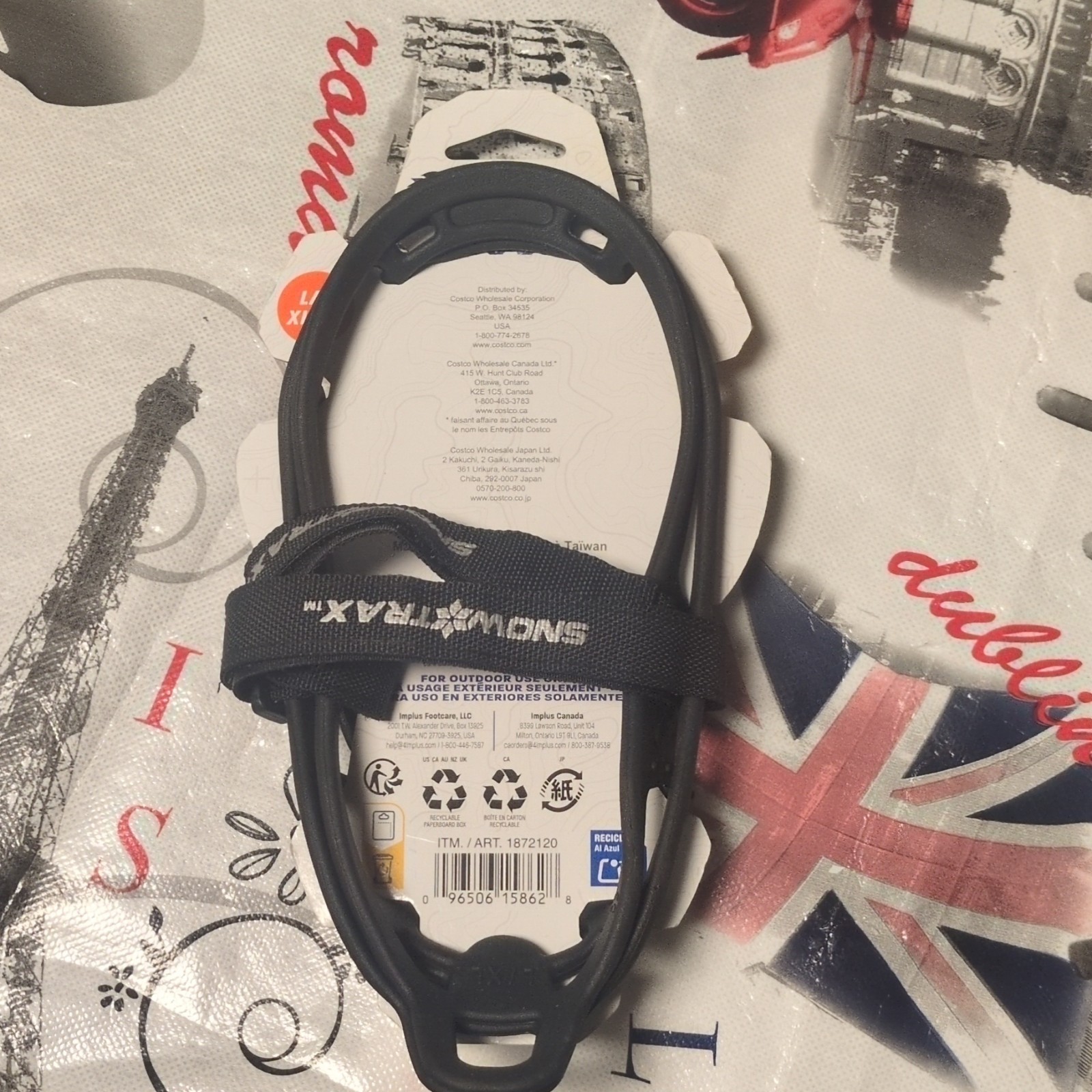 Yaktrax Snow Traction Device Black Adjustable Strap Tungsten Carbide Spikes