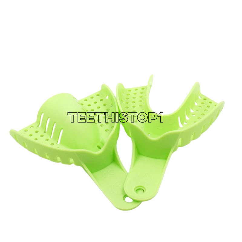 10 Pcs Autoclavable Dental Plastic Impression Trays Central Denture Disposable