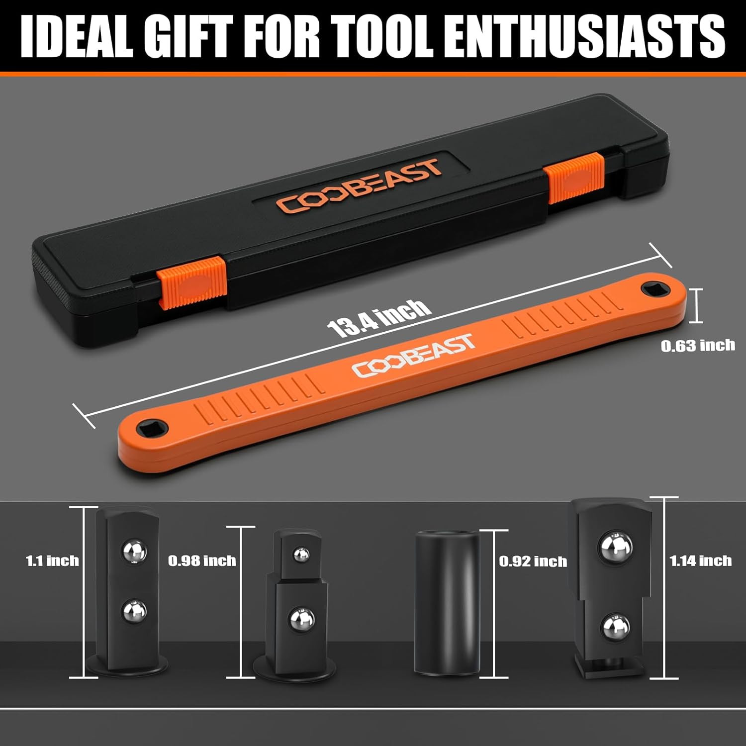 3/8 Offset Extension Wrench Impact Ready Socket Tool with 3 Adapters
