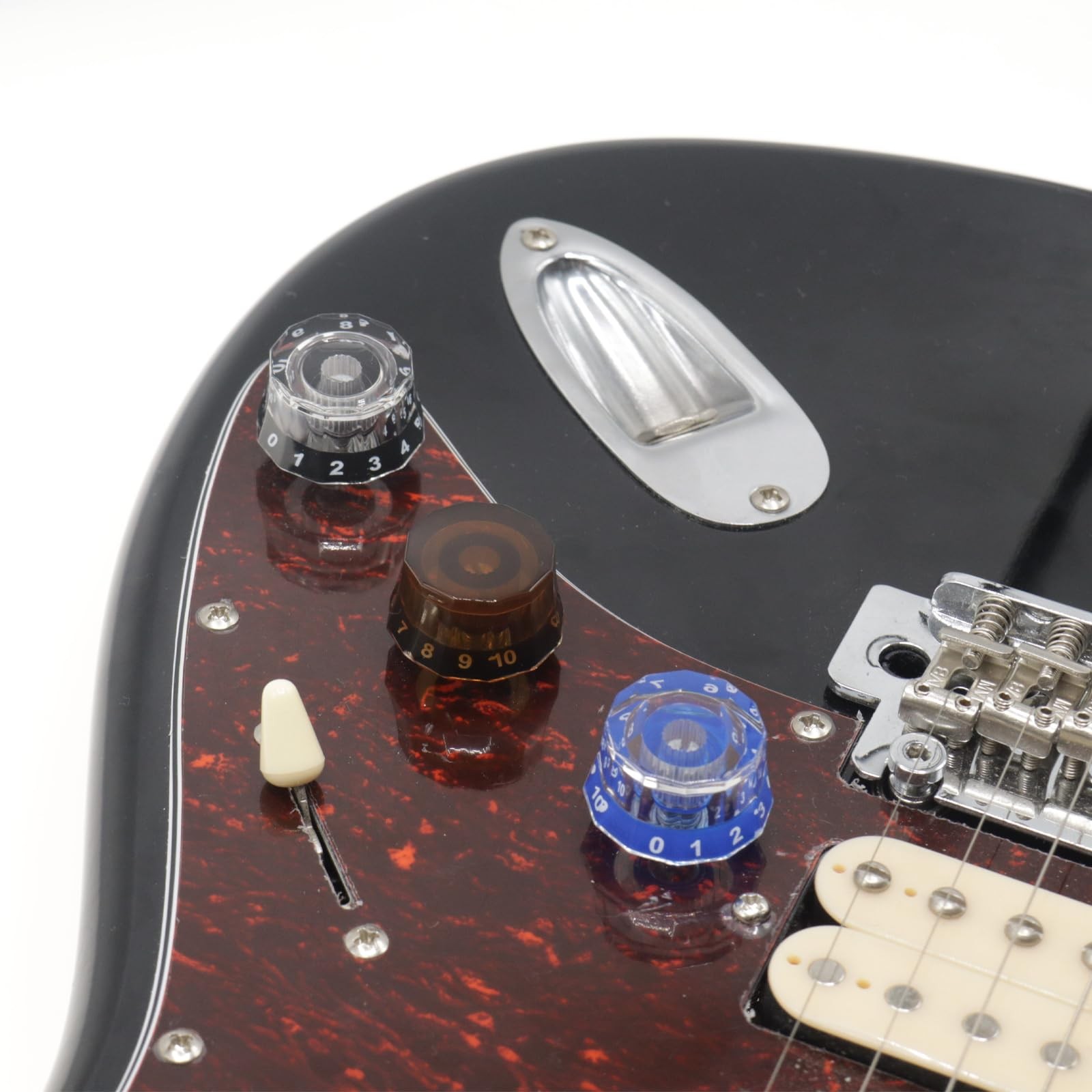 4 Pack Lampshade Guitar Speed Knobs, Clear Black 18 Spline LP SG