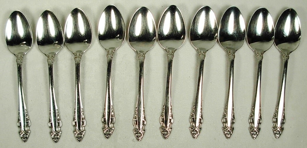 BAROQUE GORHAM STAINLESS 10 TEASPOONS PIERCED