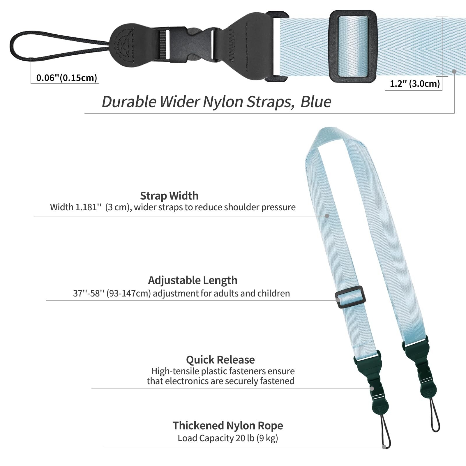 Nylon iPad Strap, Adjustable Camera Neck Strap, Comfortable Shoulder Strap fo...