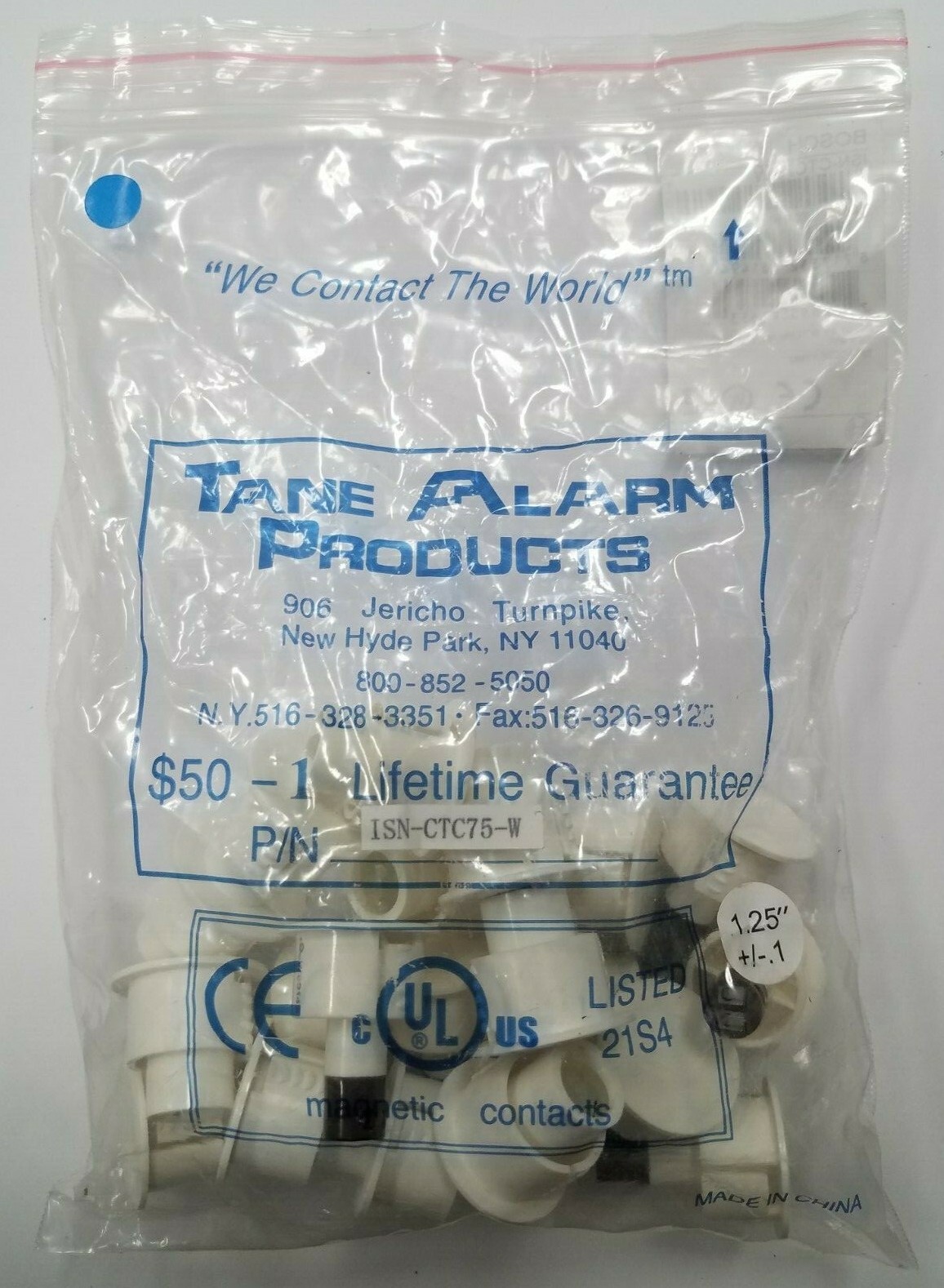 Bosch ISN-CTC75-W 3/4" Door Contact w/ Terminal Pack of 10 White from Tane Alarm