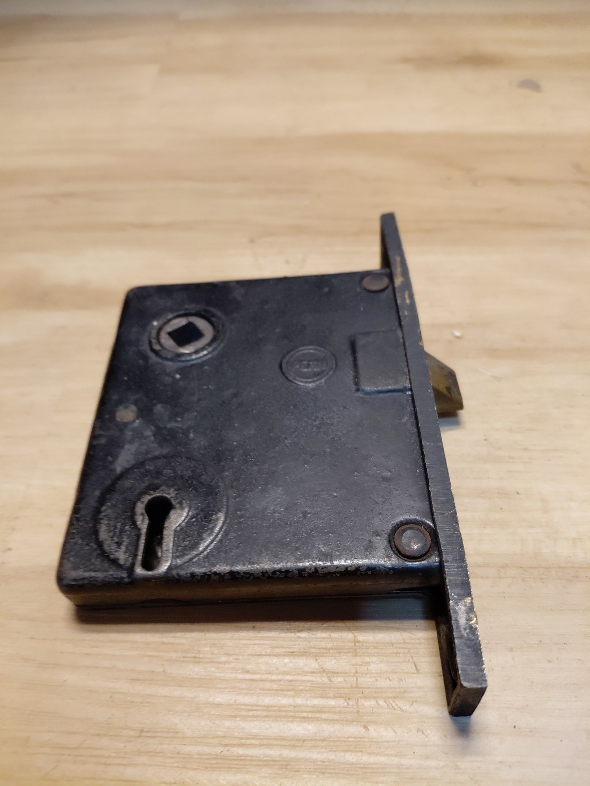 Antique Penn Cast Iron & Brass Mortise Lock 5.5x3.25 Works