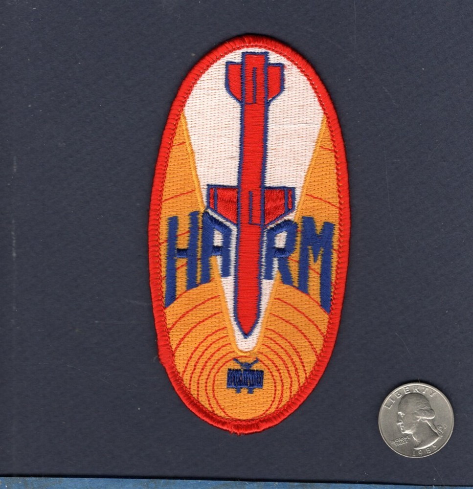 Original AGM-88 HARM MISSILE USAF US NAVY USAF Squadron Raytheon Weapon patch