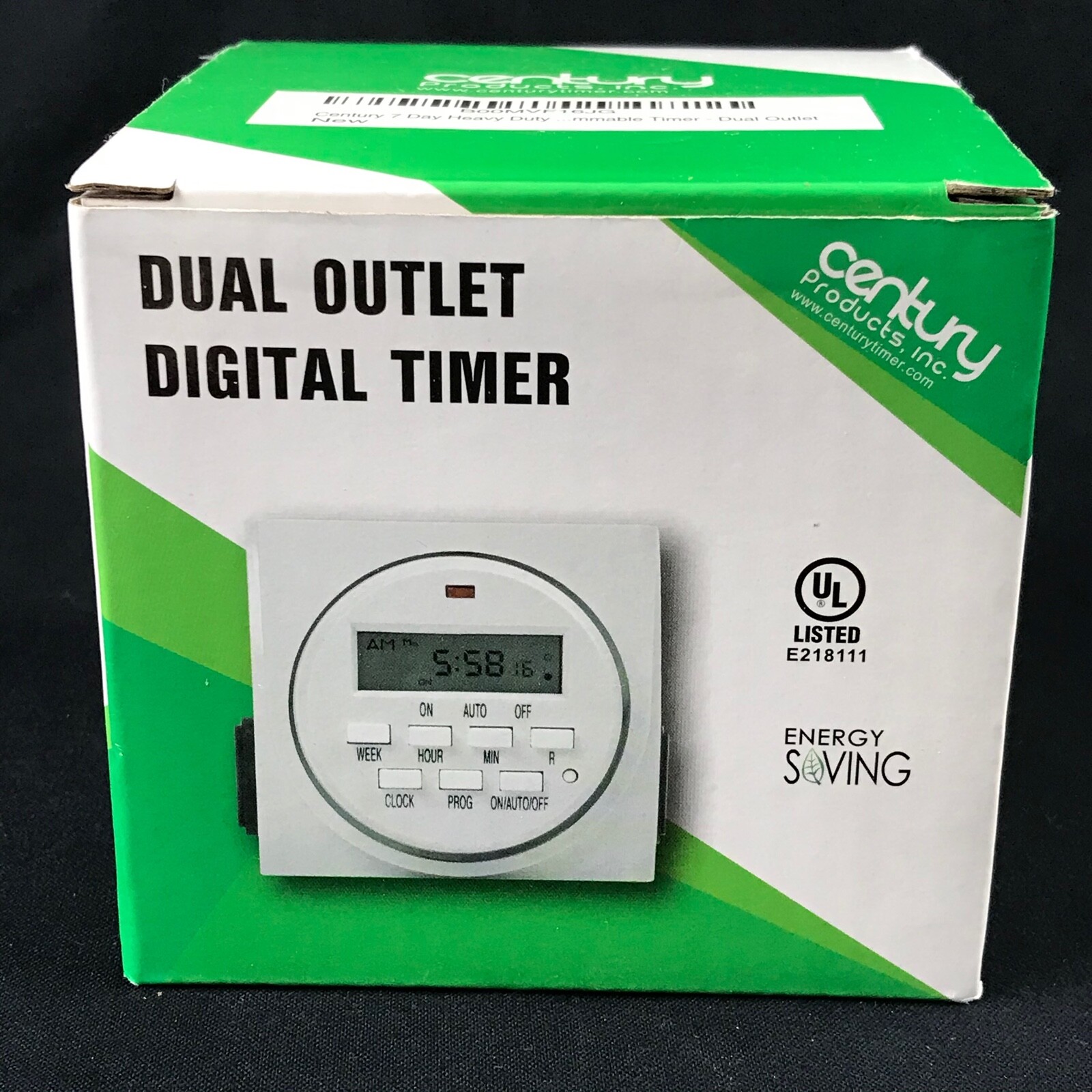 Century 7 Day Heavy Duty Dual Outlet Programmable Digital Timer NIB