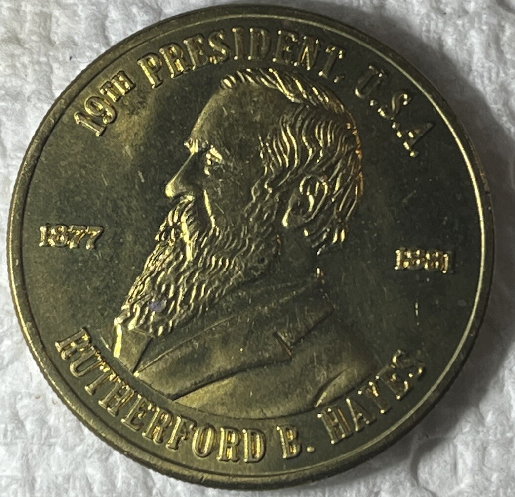 Rutherford B Hates 19th President Brass Coin