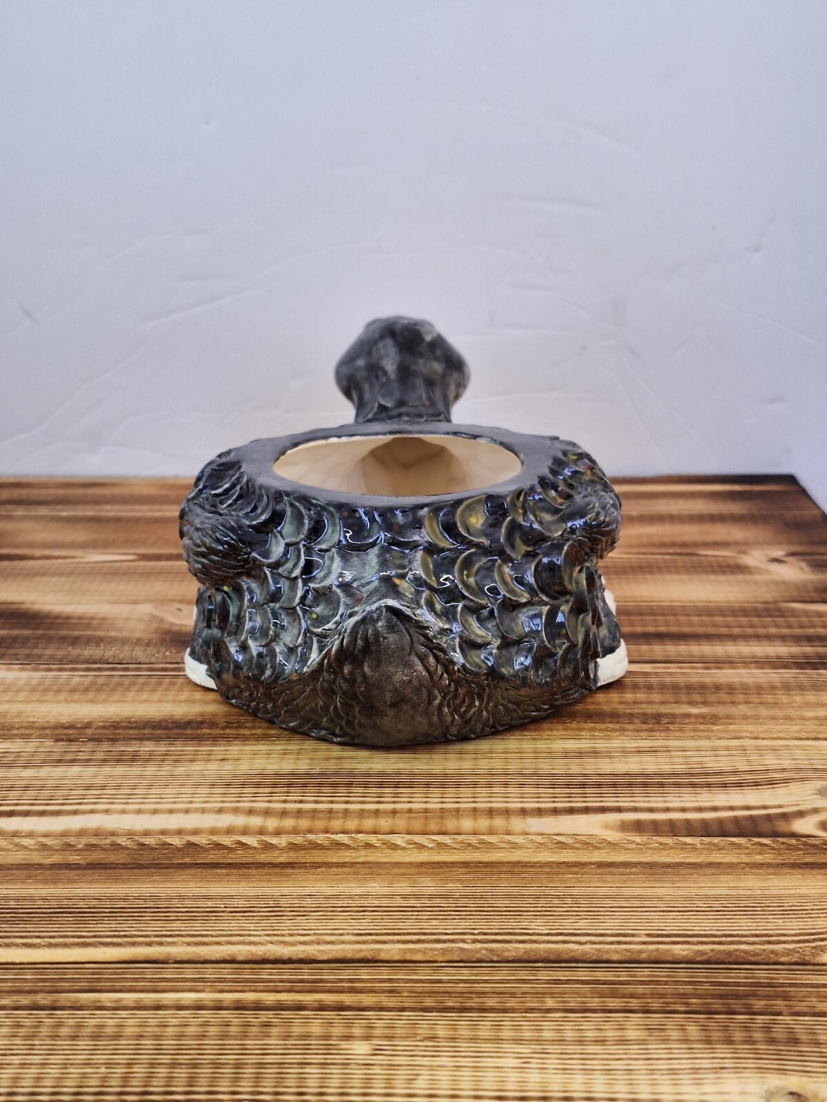 Kewl Kid Ceramic Duck Planter - Black With Sneackers.