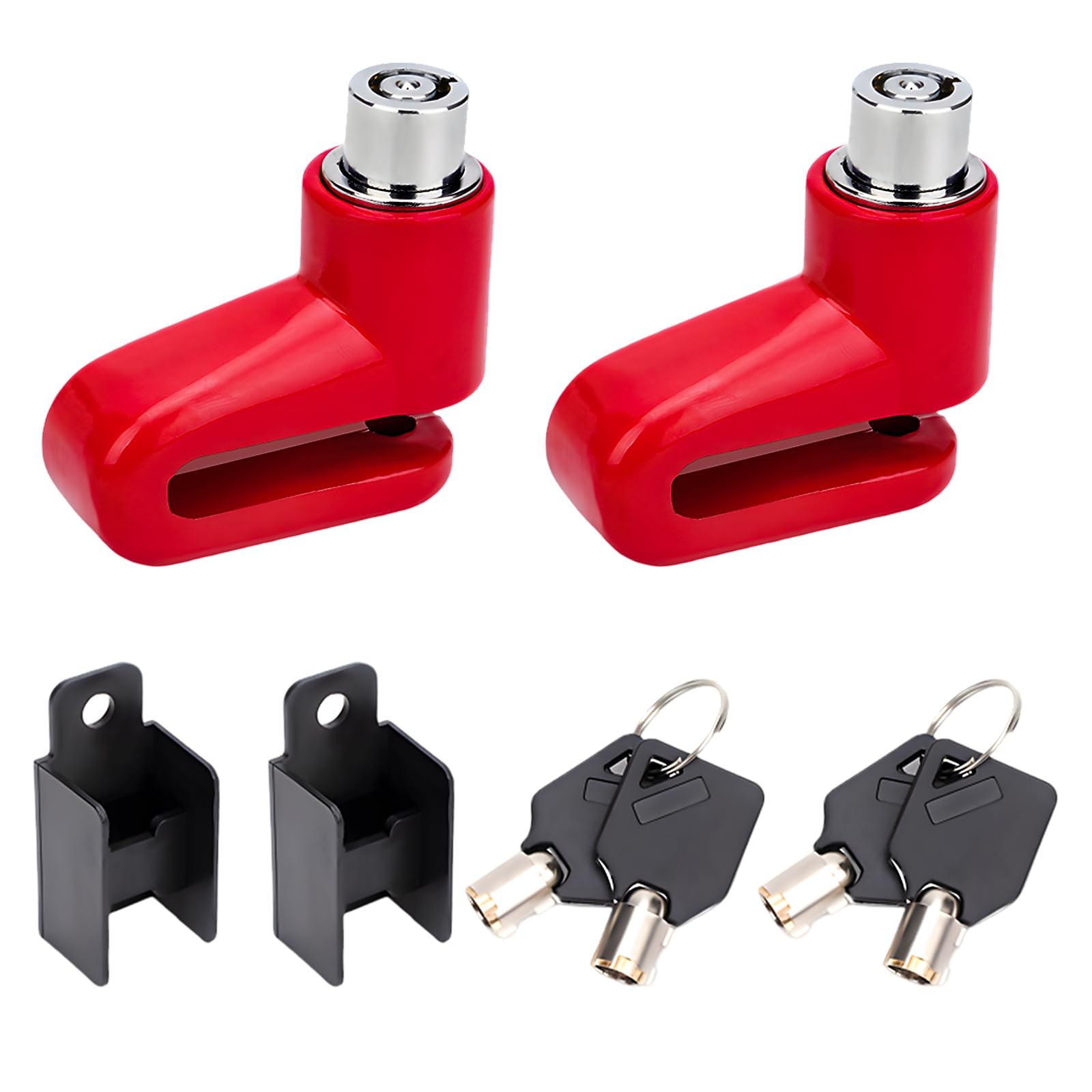 Wevdn 2 PCS Motorcycle Disc Brake Lock, Anti-Theft Security Wheel Red