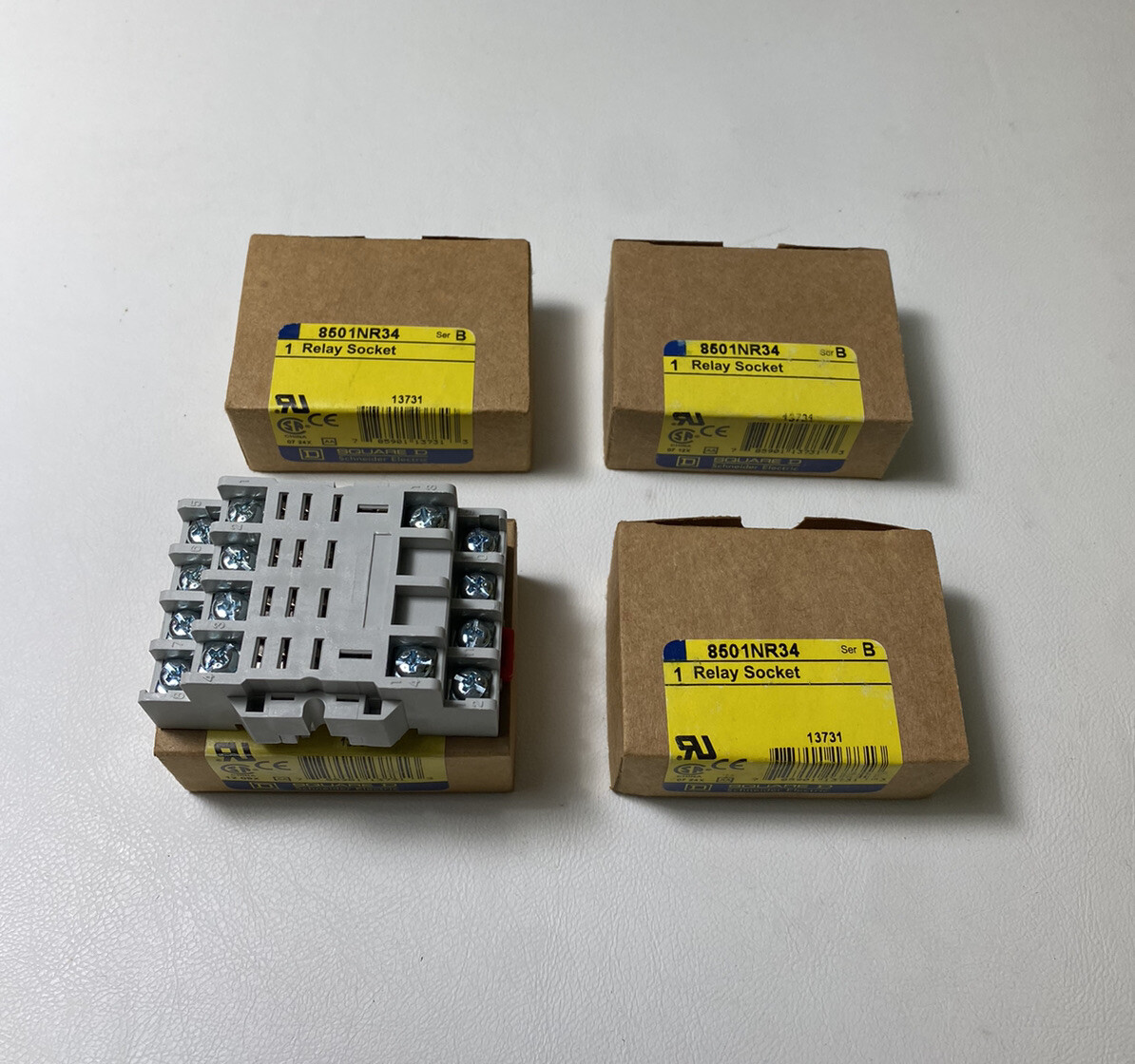 (4) Square D 8501NR34 Series B Relay Sockets -Free US Shipping-