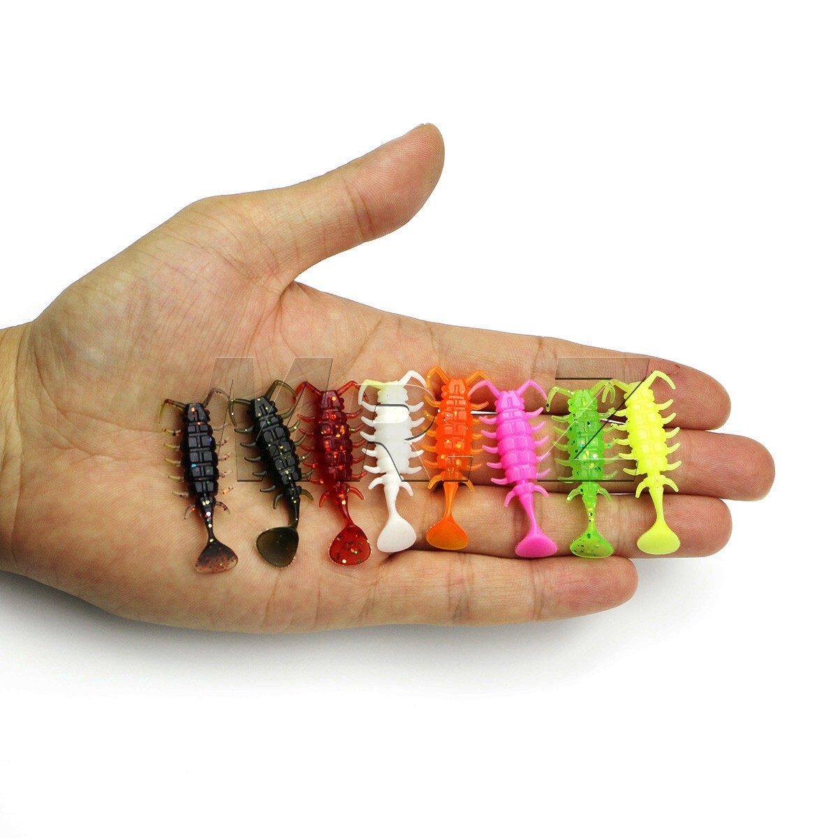 50 PCS 3 cm Lifelike Insect Soft Fishing Lure Worm Grub  Swimbait Paddle Tail T