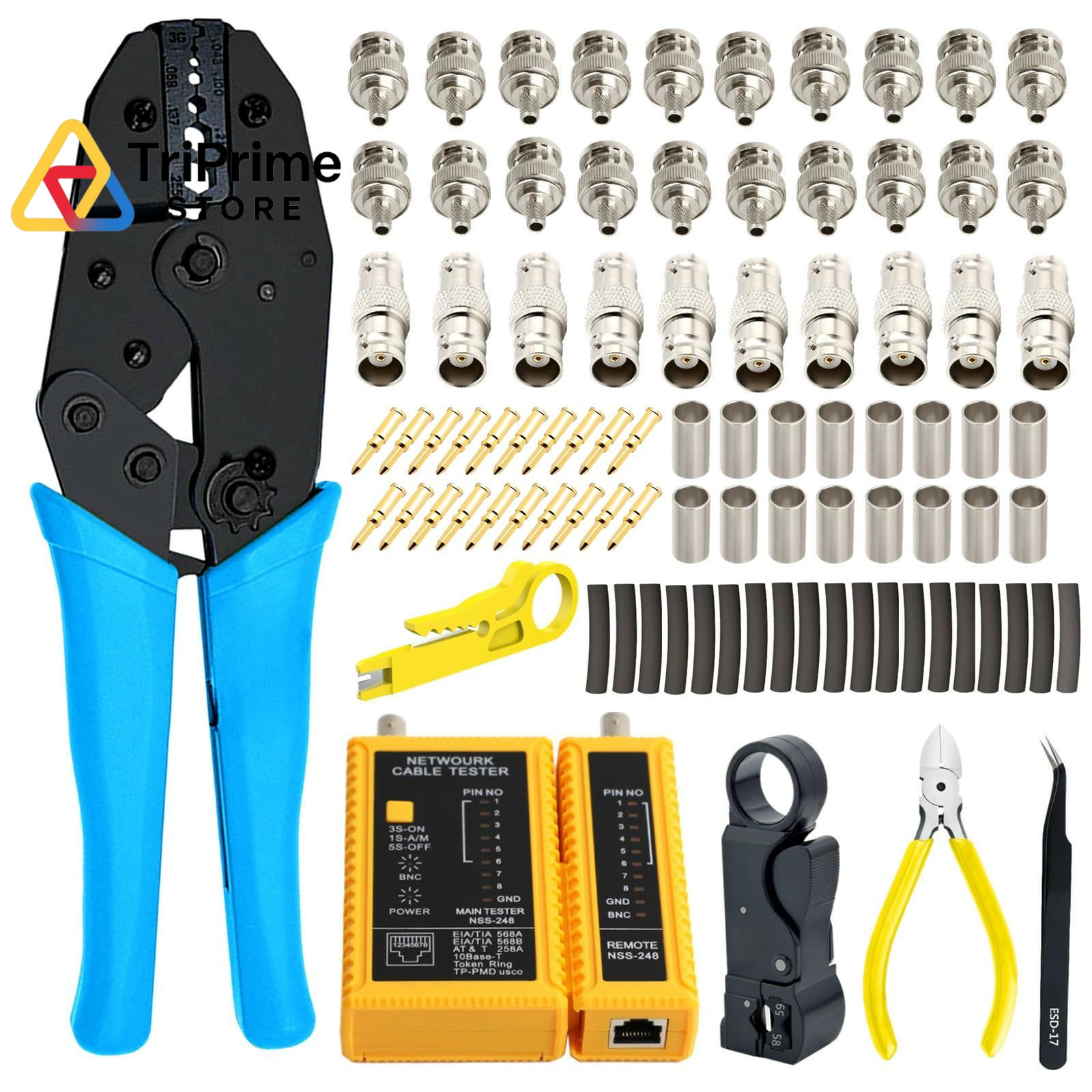 Gaobige Coaxial Cable Tool Kit - BNC Crimp tool for RG58, RG59, RG62, Black