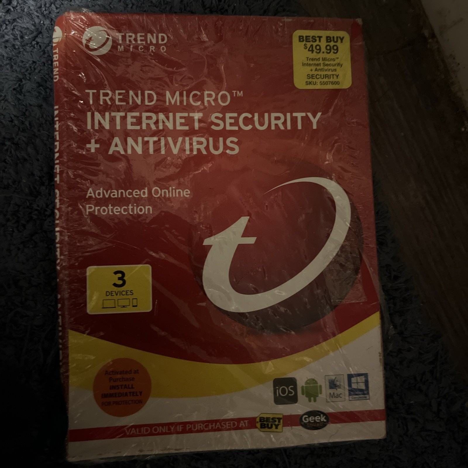 Trend Micro Internet Security + Antivirus 3 Devices Brand New!
