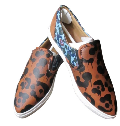 Coach WildBeast Nappa Women's Slip-On Sneakers Shoes 6M Brown/Mist (Turq) Q8807