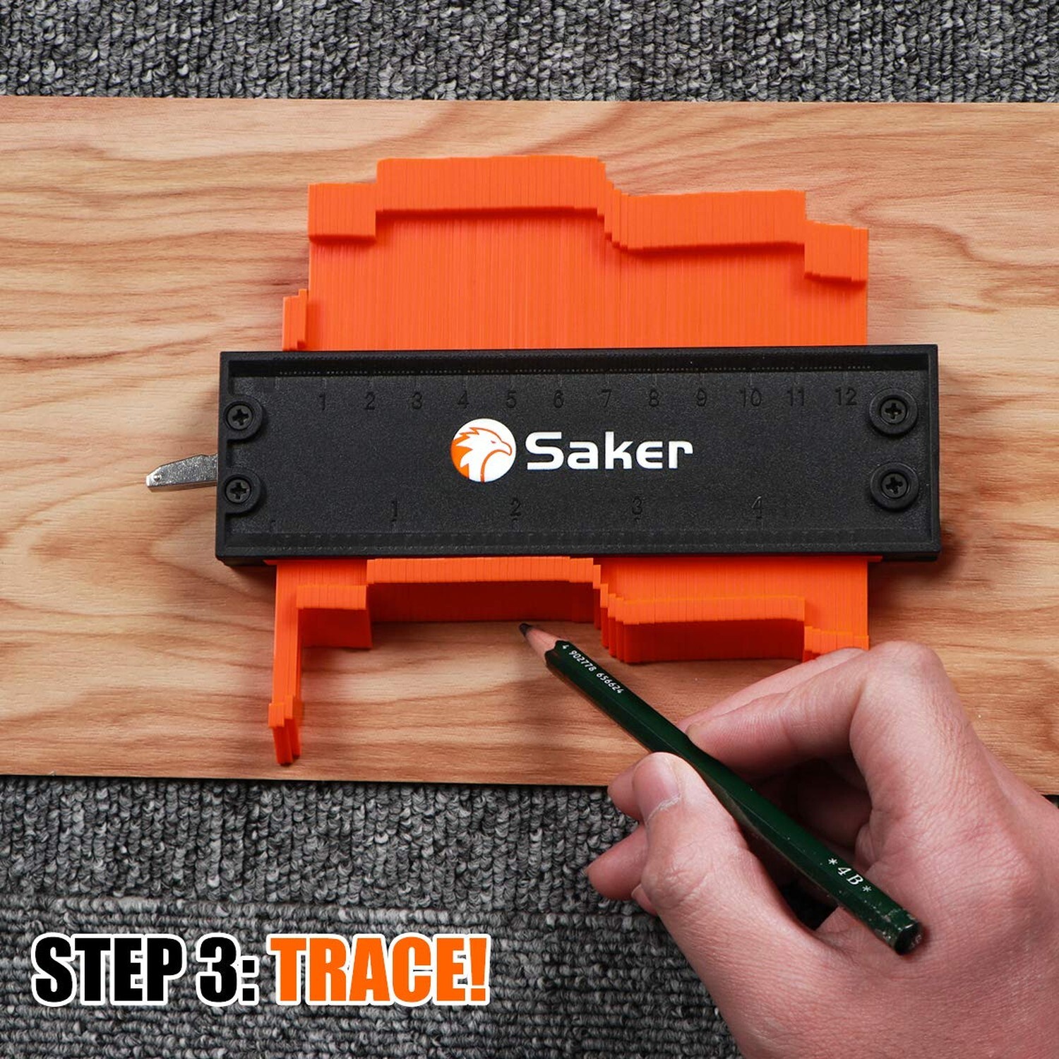 Saker Contour Gauge (5 Inch Lock) Profile Tool- Adjustable Lock-Precisely Cop...