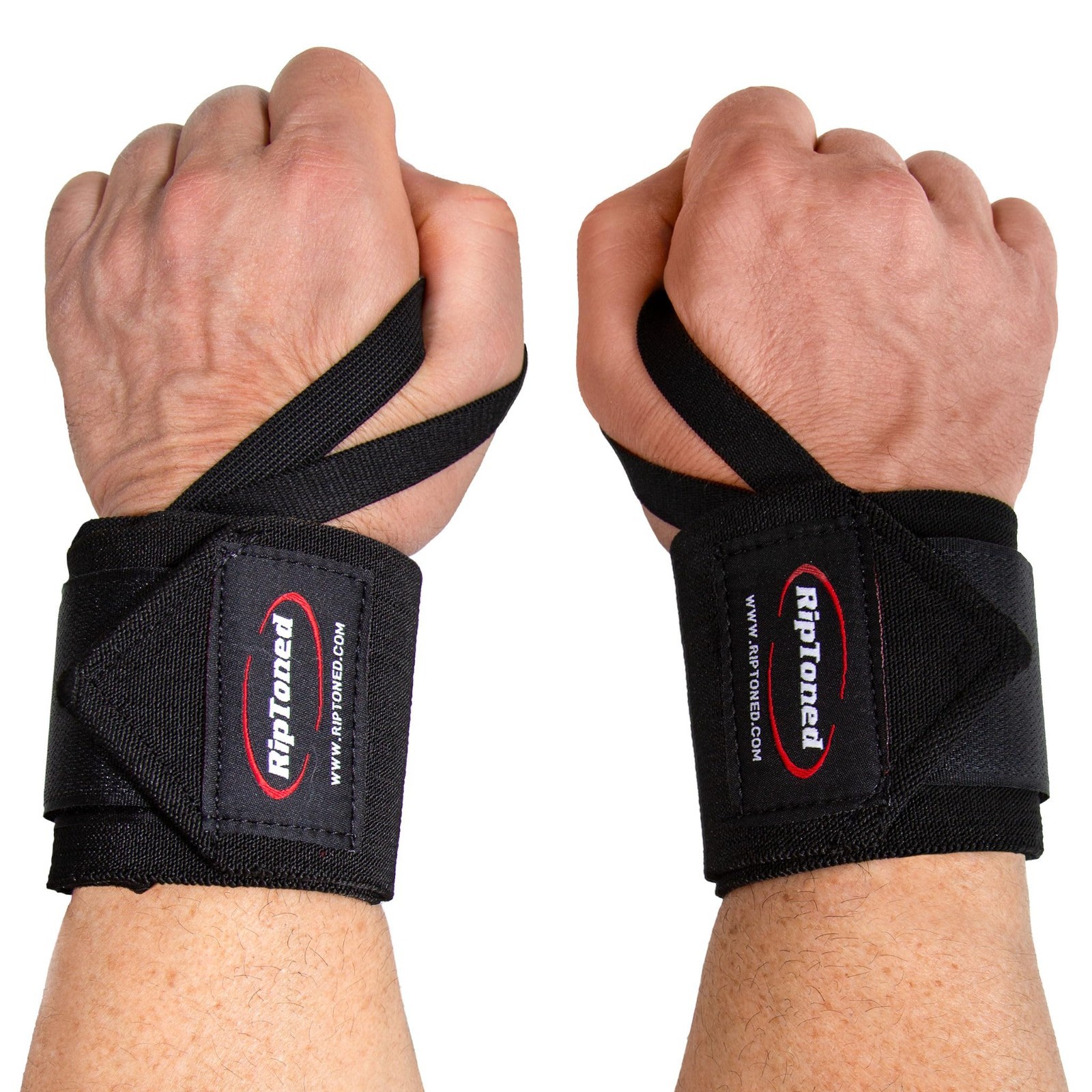 18" Weightlifting Wrist Wraps - Stiff/Flex Options, Thumb Loop, Max Support for