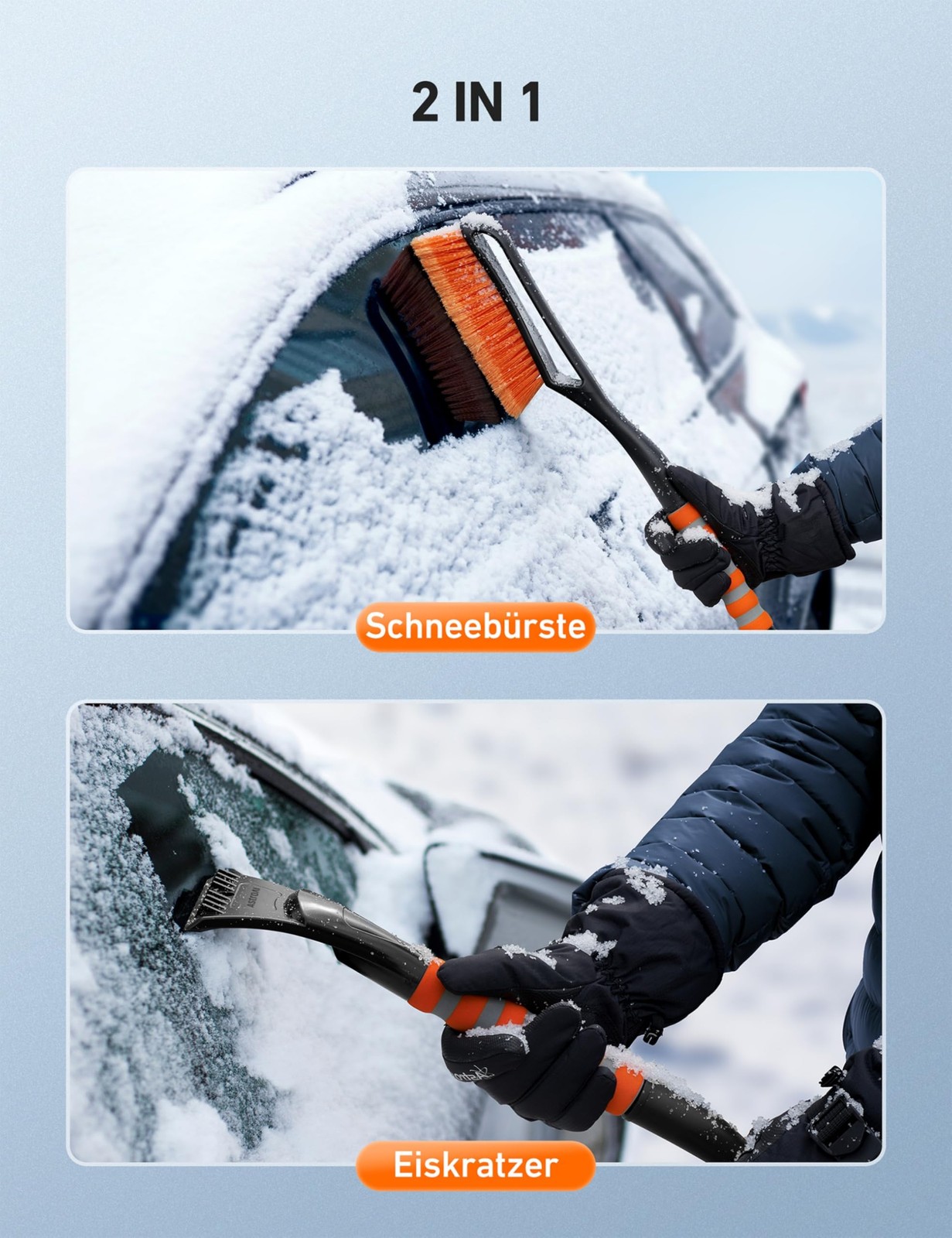 Ice Scraper Car with Broom Whisk Removable 68CM Long