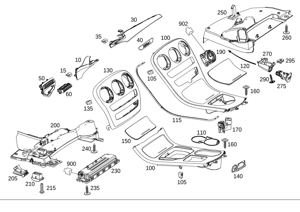 Genuine Mercedes-Benz Foot-Well Cover 205-680-60-10