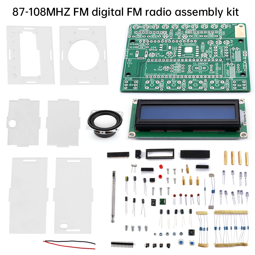 87-108MHz Electronic Digital FM Radio Kit DIY Soldering Practice Assembly Parts