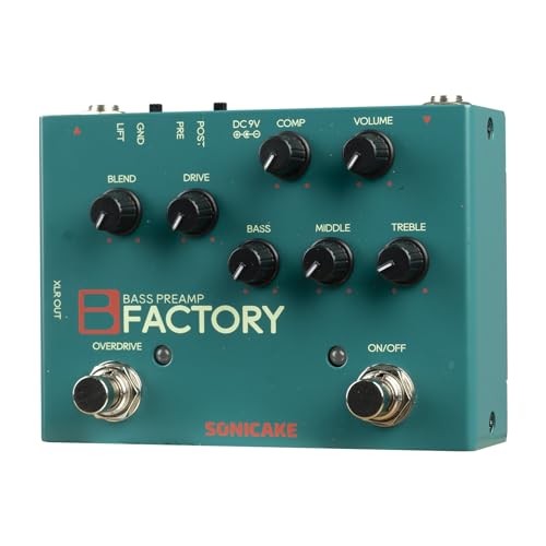 SONICAKE Preamp Compression  Overdrive Bass Effects Pedal by B Factory From