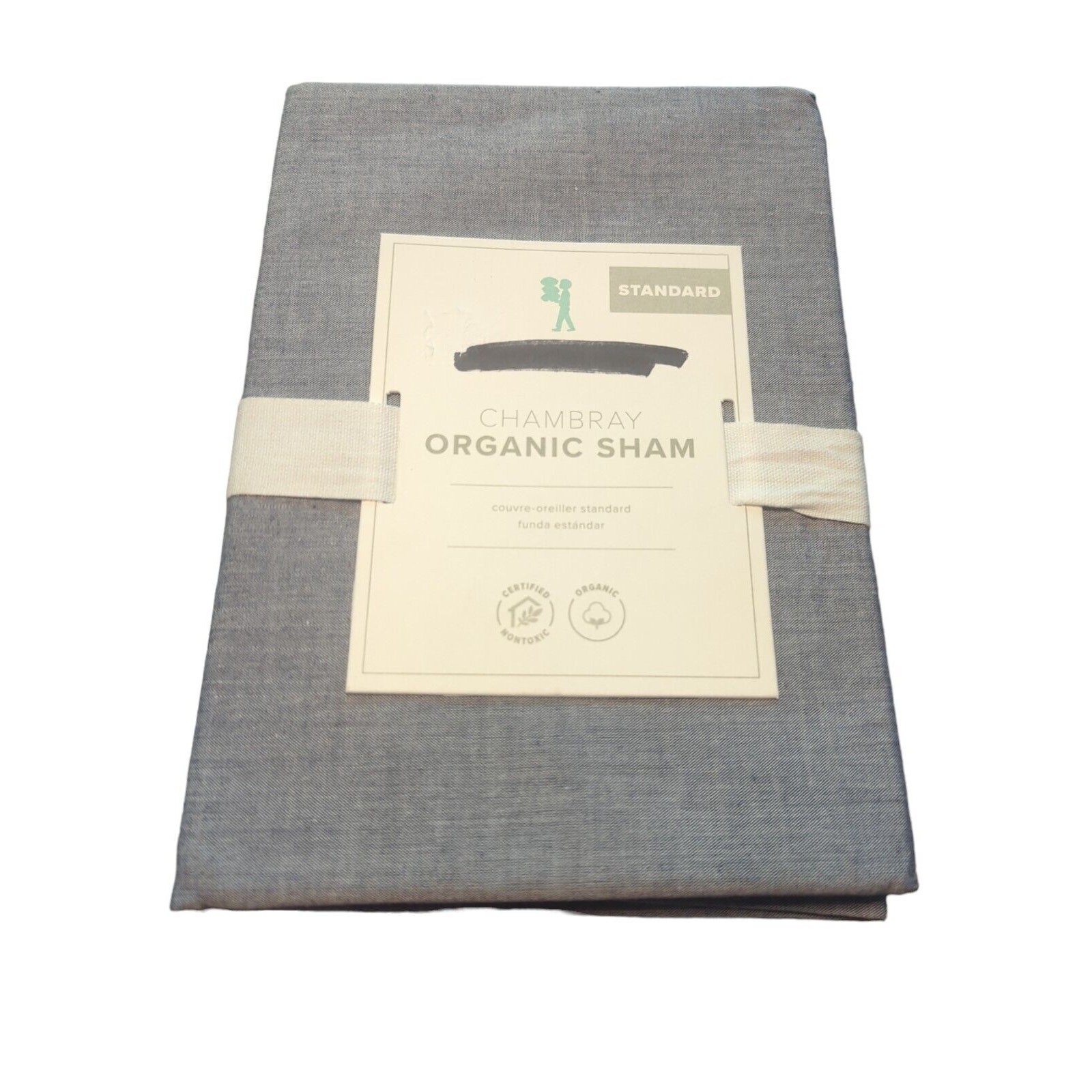 Pottery Barn Linen Pillow Sham Chambray Blue 1 Standard Sham New
