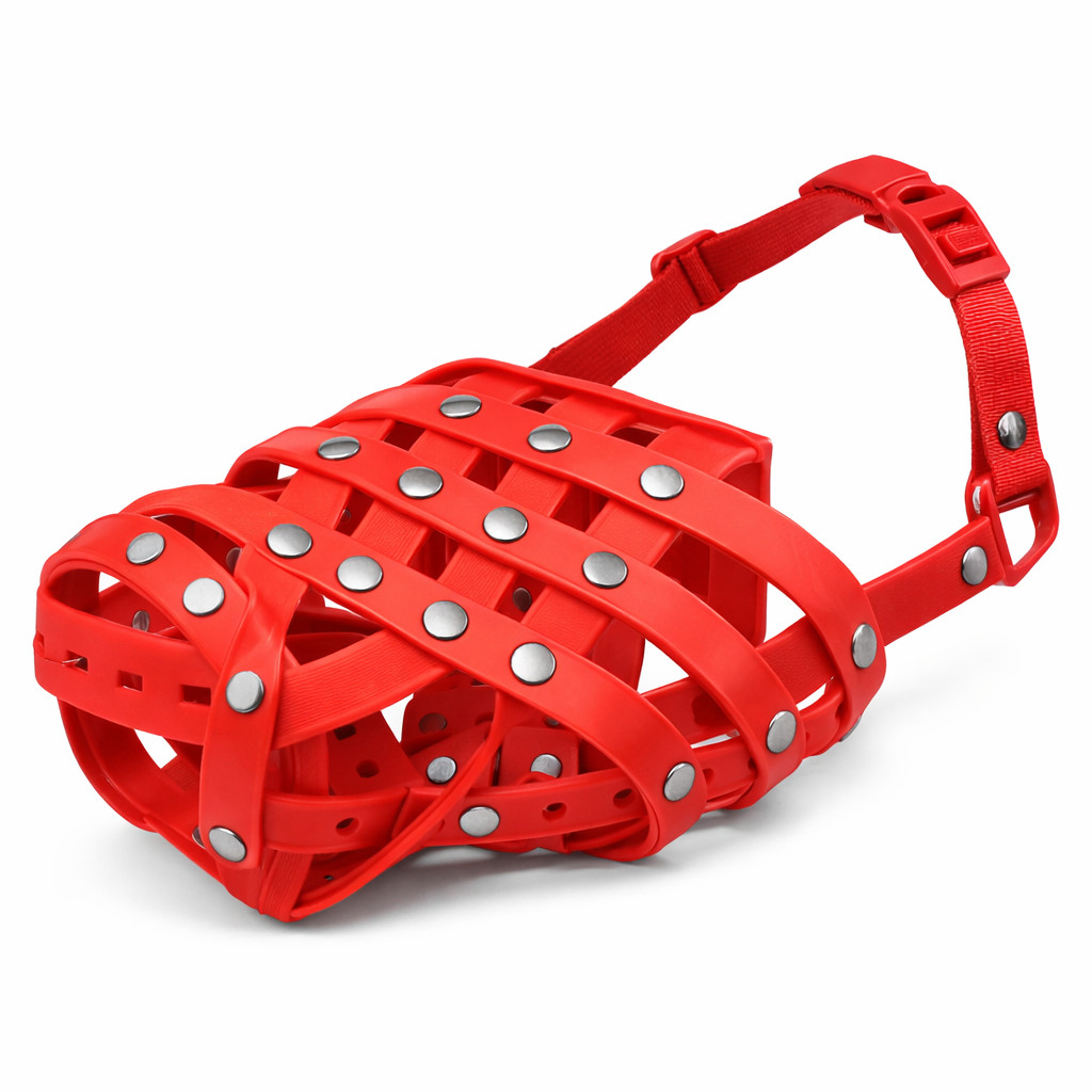Pitbull Dog Muzzle Basket Anti Bite Adjustable Breathable Training Guard Orange